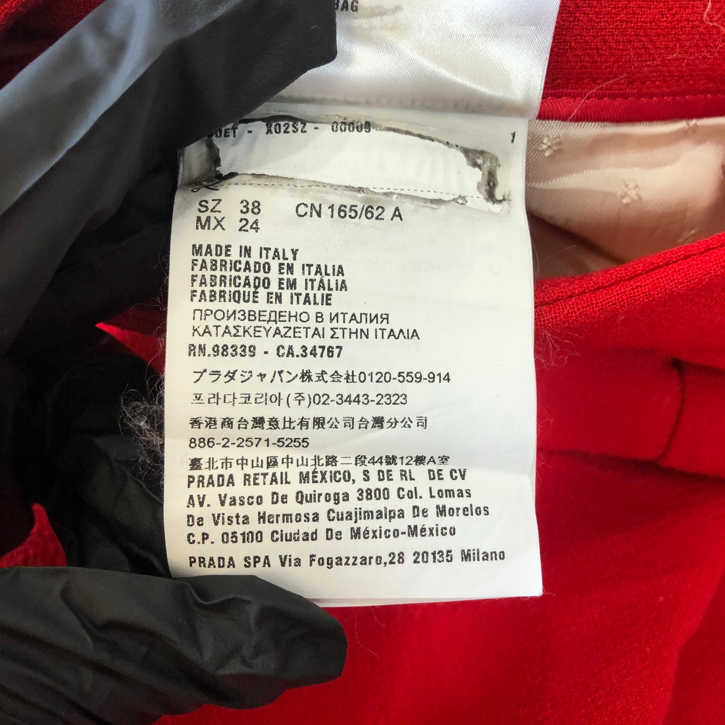 Miu Miu Red Wool Bow Detail A-Line Mini Skirt Size 38