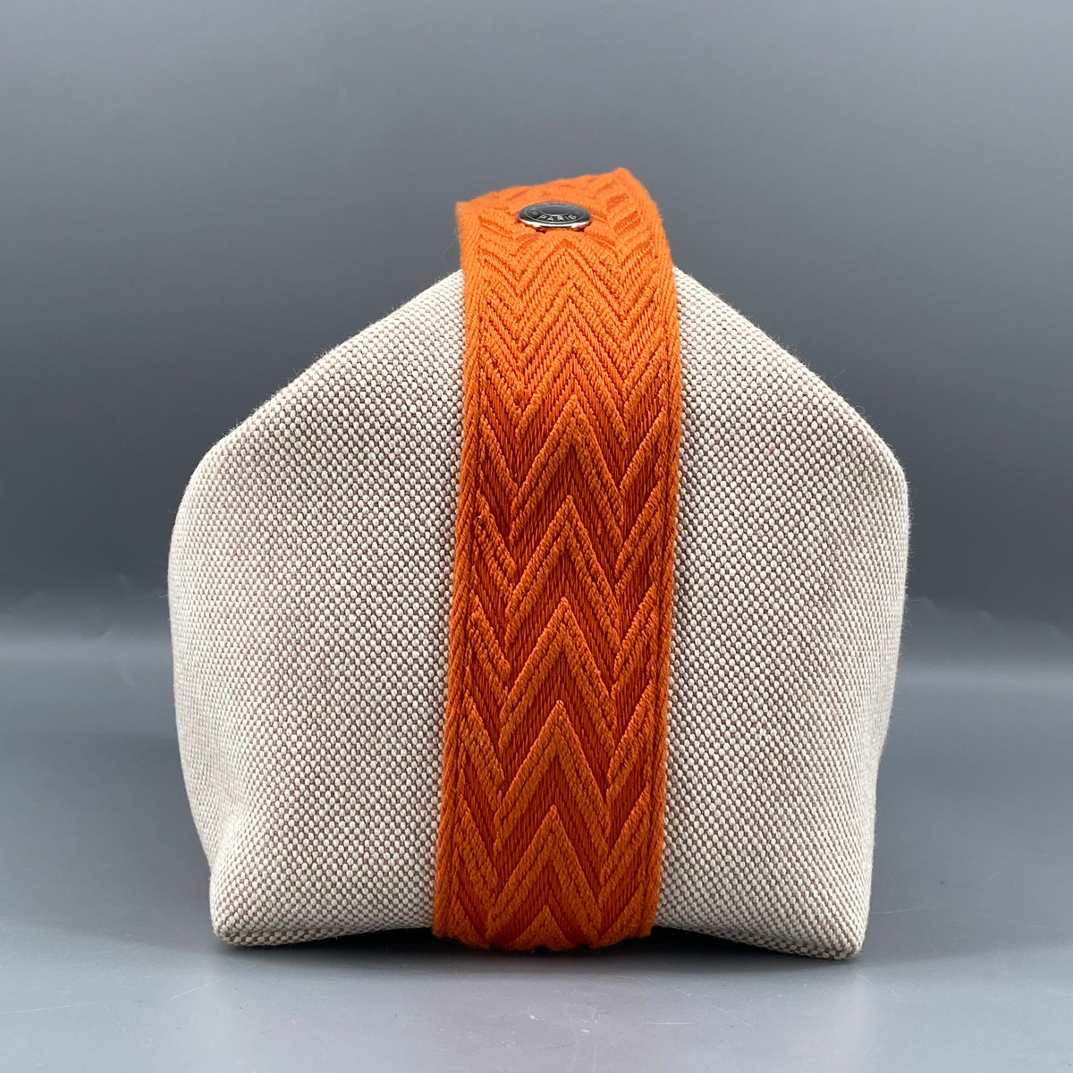 Herms Cream & Orange Canvas Bride-a-Brac Vanity Bag