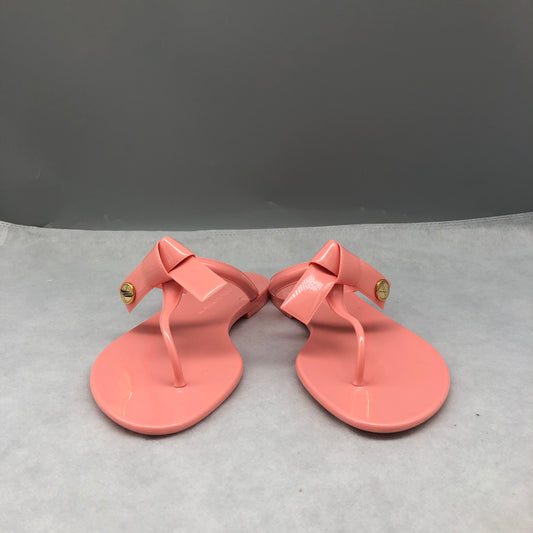 Louis Vuitton Pink Thong Sandals Women's Shoes Size 37
