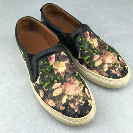 Givenchy Black Floral Print Canvas Slip-On Sneakers Size 37