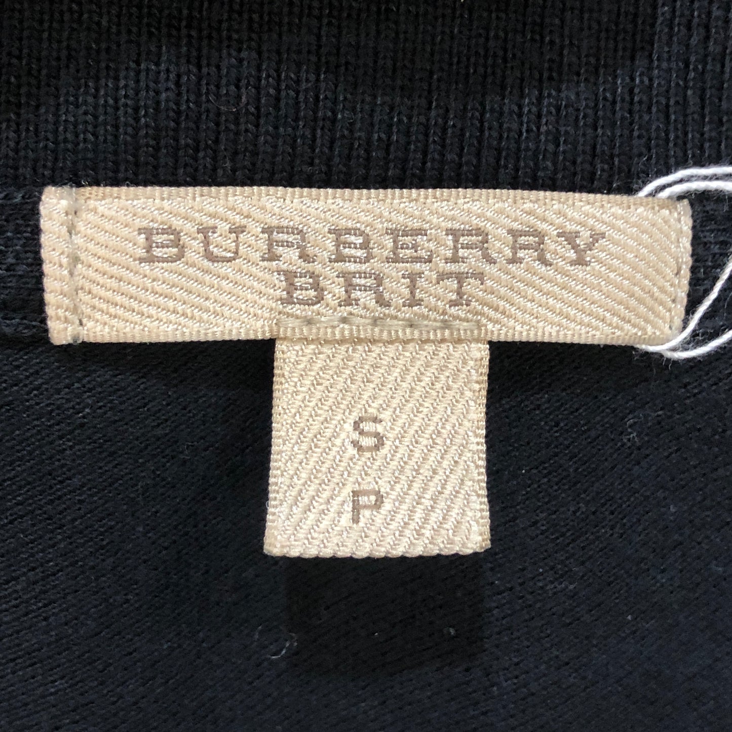 Burberry Horse Embroidery Ruched Sleeve Zip Polo T-Shirt Size S Black