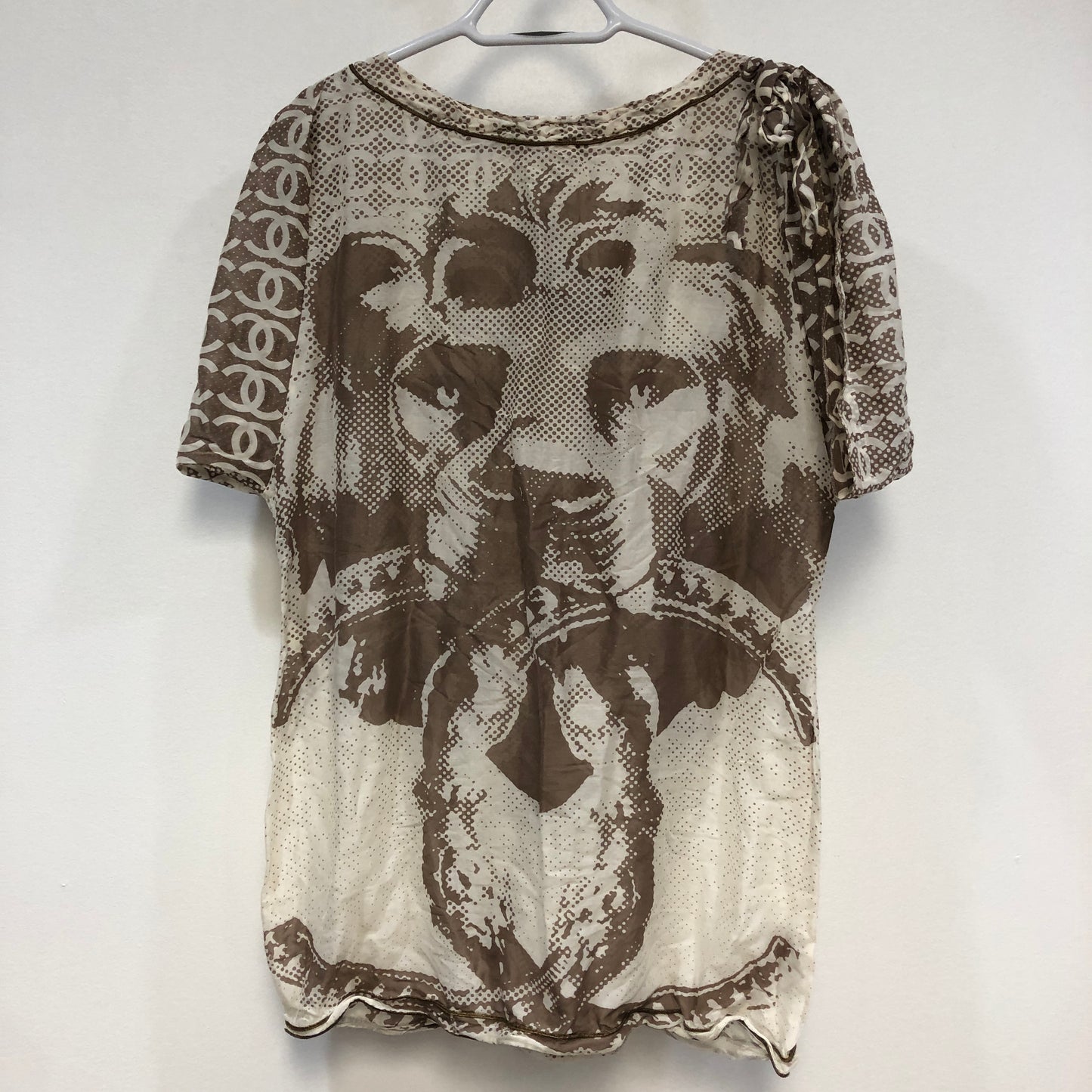 Chanel Cream/Brown Lion Print Top Size 42