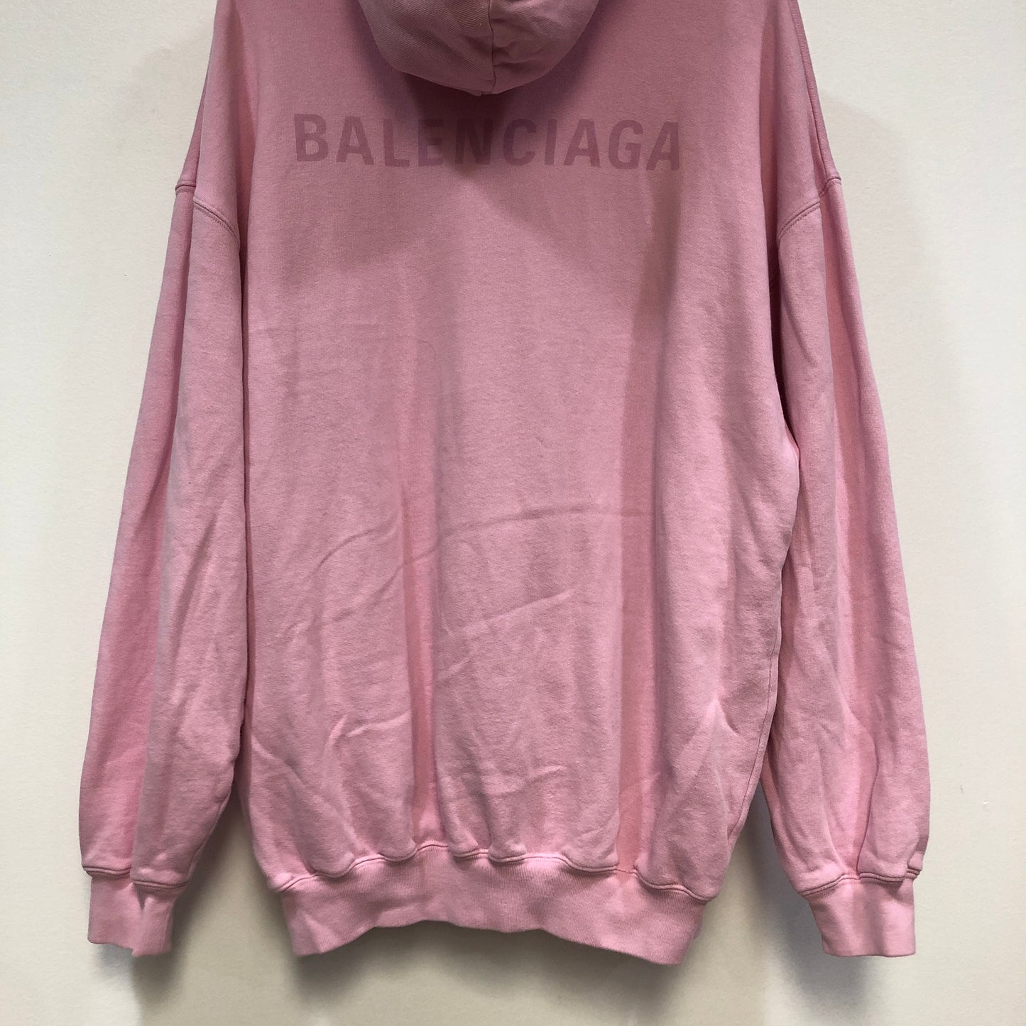 Balenciaga Embroidered Logo Oversized Hoodie Size XS Pink
