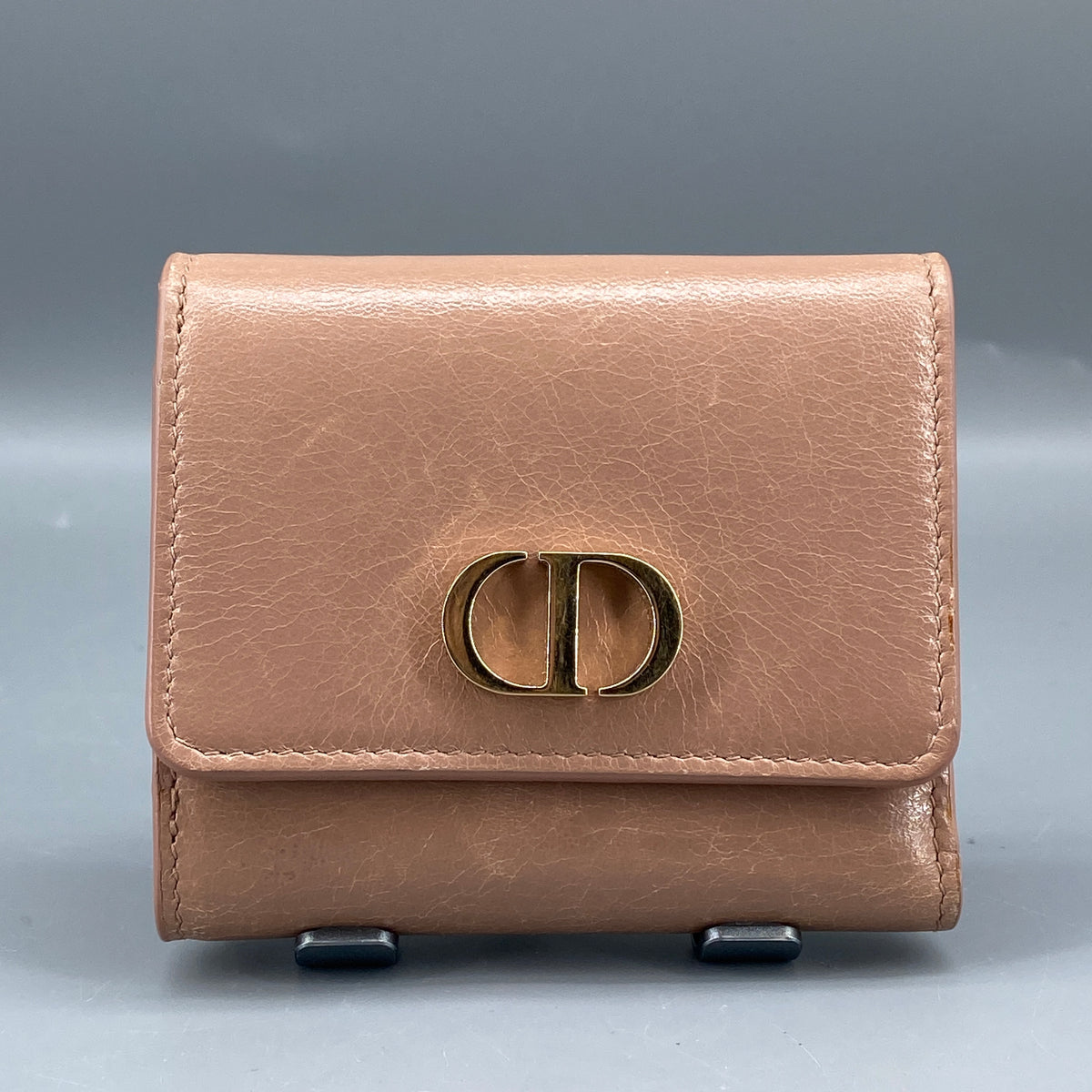 Christian Dior Short Wallet Nude Leather