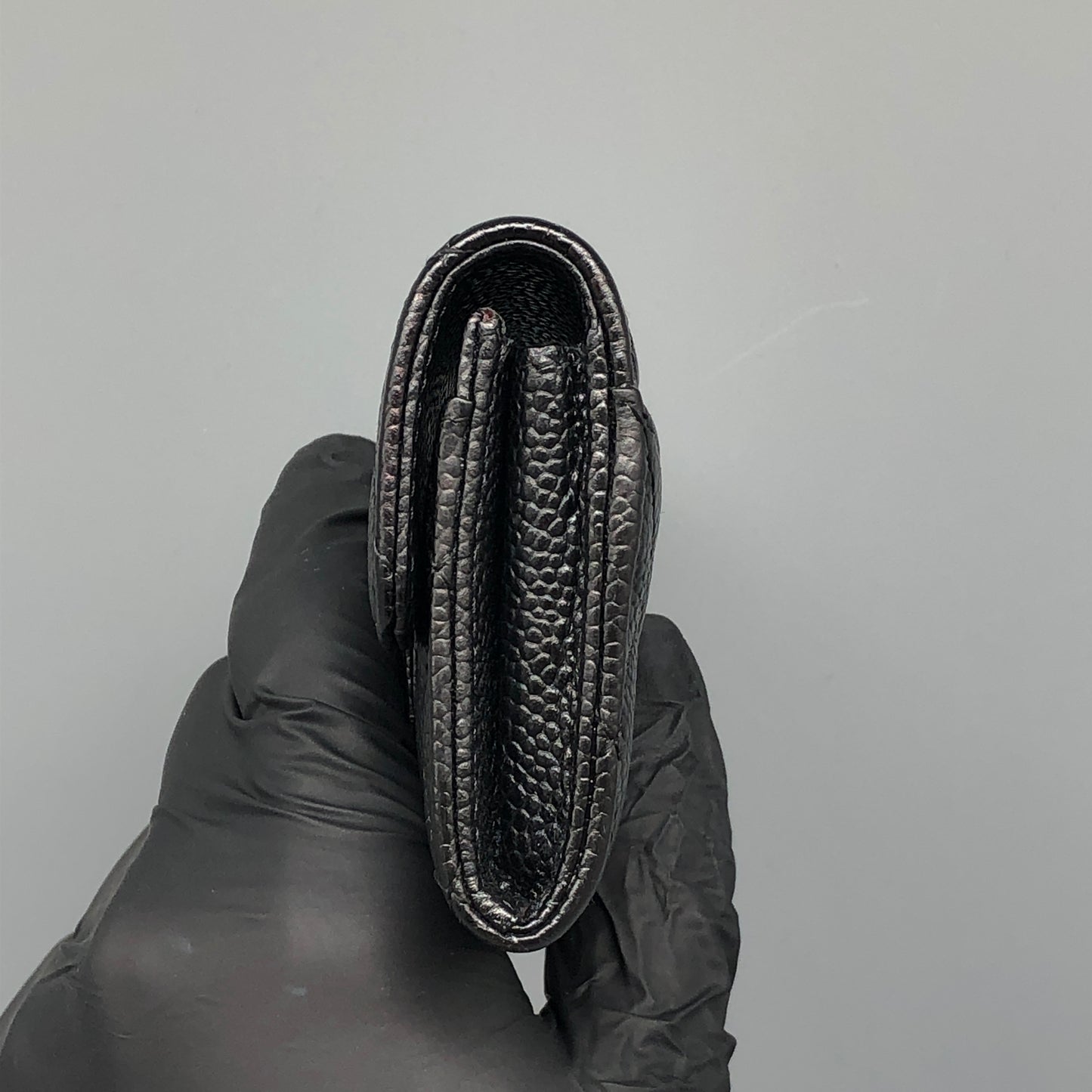 Chanel Classic Caviar Quilted Flap Card Holder Wallet Black