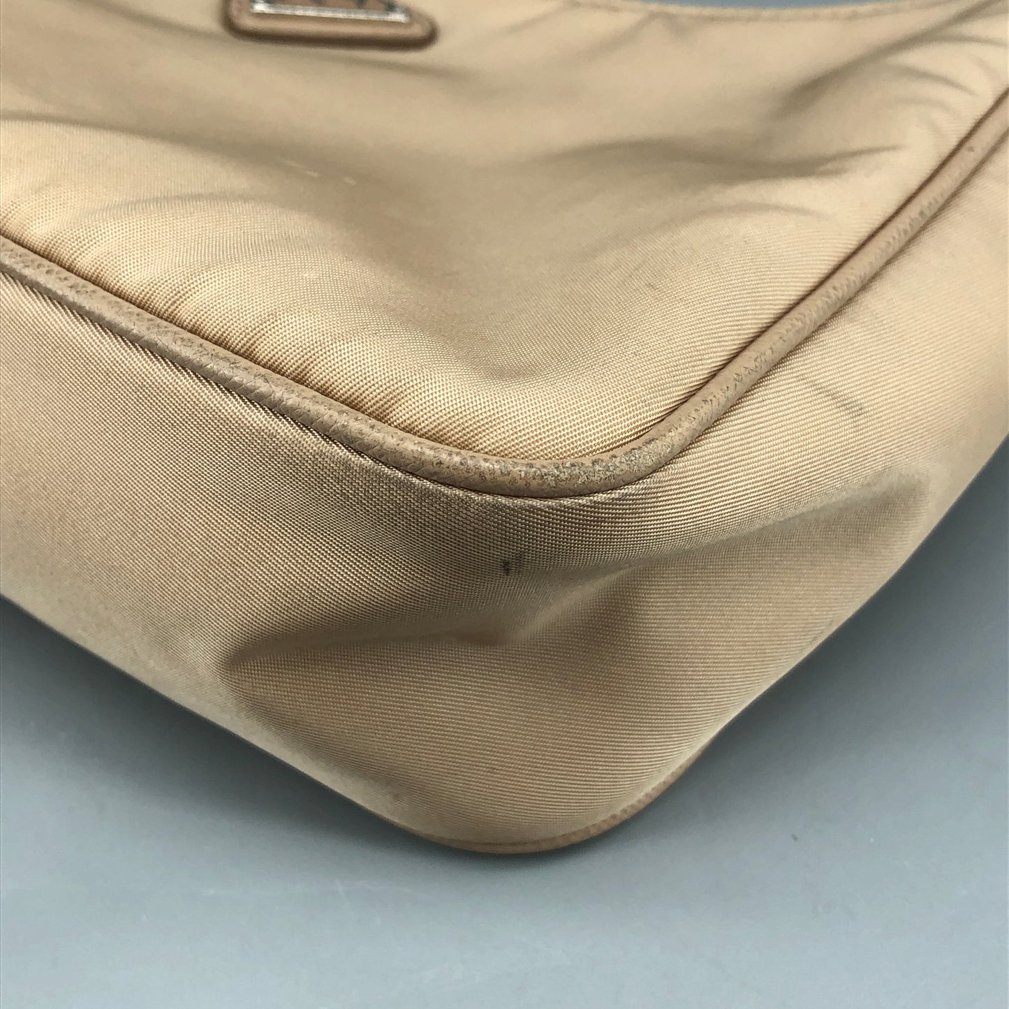 Prada Re-Nylon Classic Hobo Shoulder Bag Beige