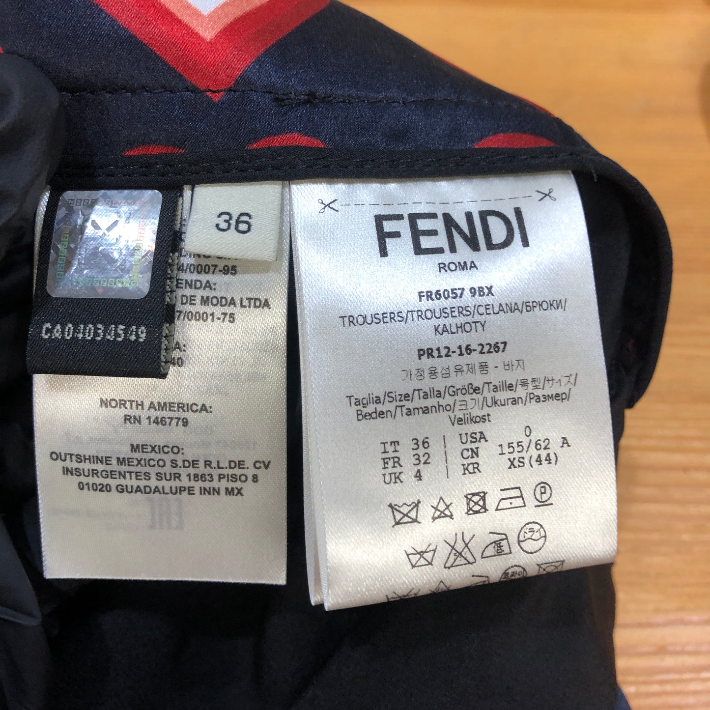 Fendi Heart Print Midi Pencil Pants Size 36
