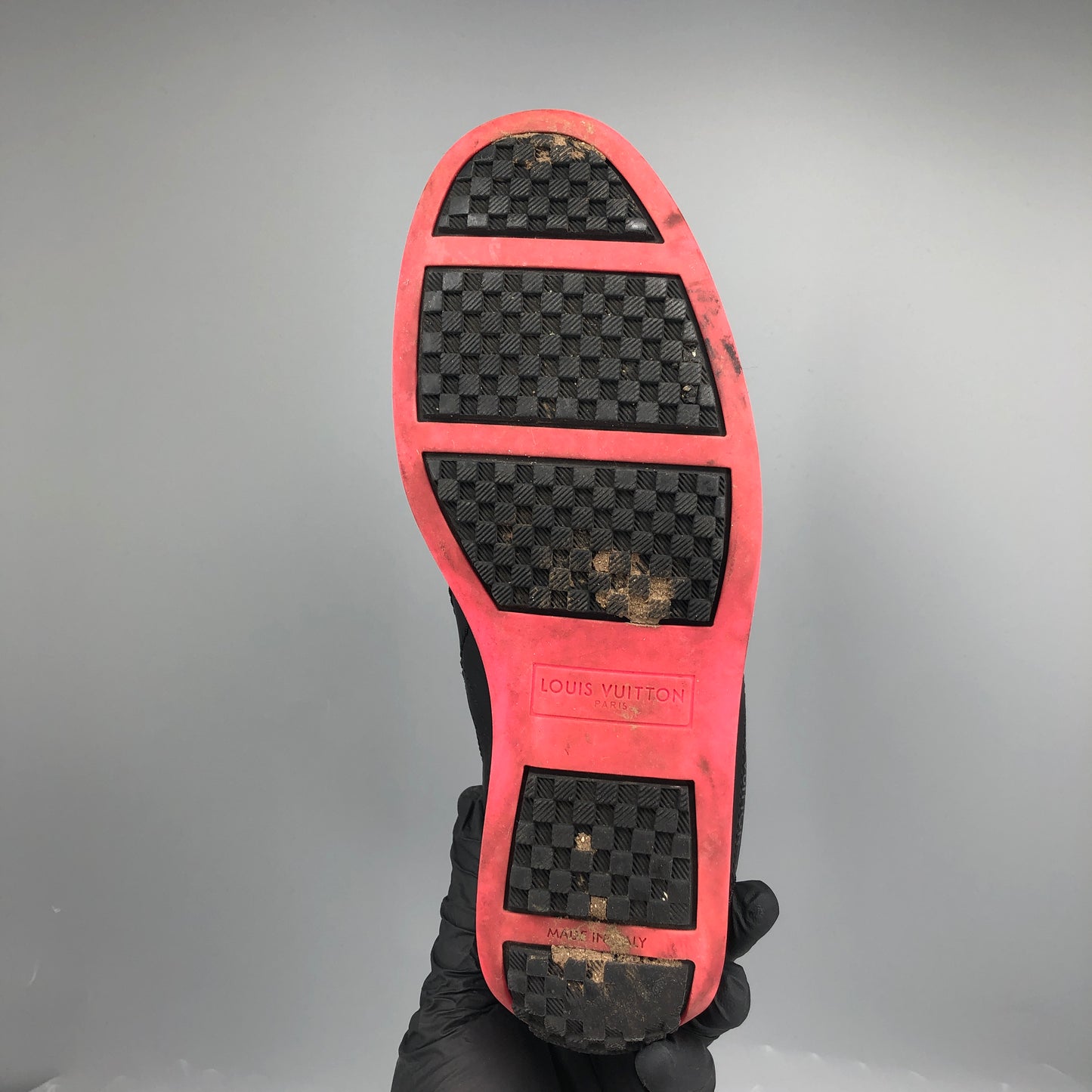 Louis Vuitton Black Mesh & Pink Lining Low Top Casual Sneakers 35