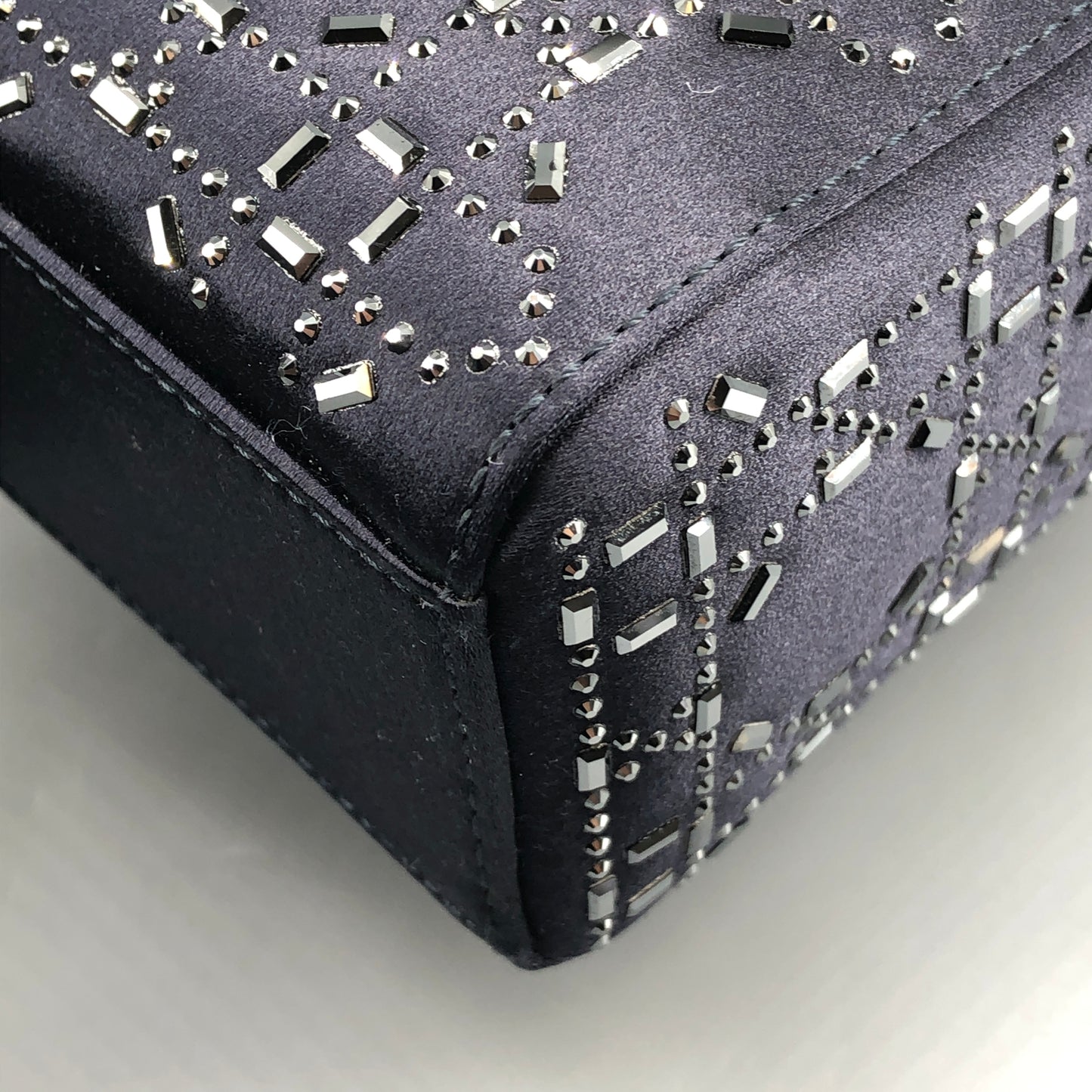 Christian Dior Lady Dior Mini Navy Cannage Satin with Crystals