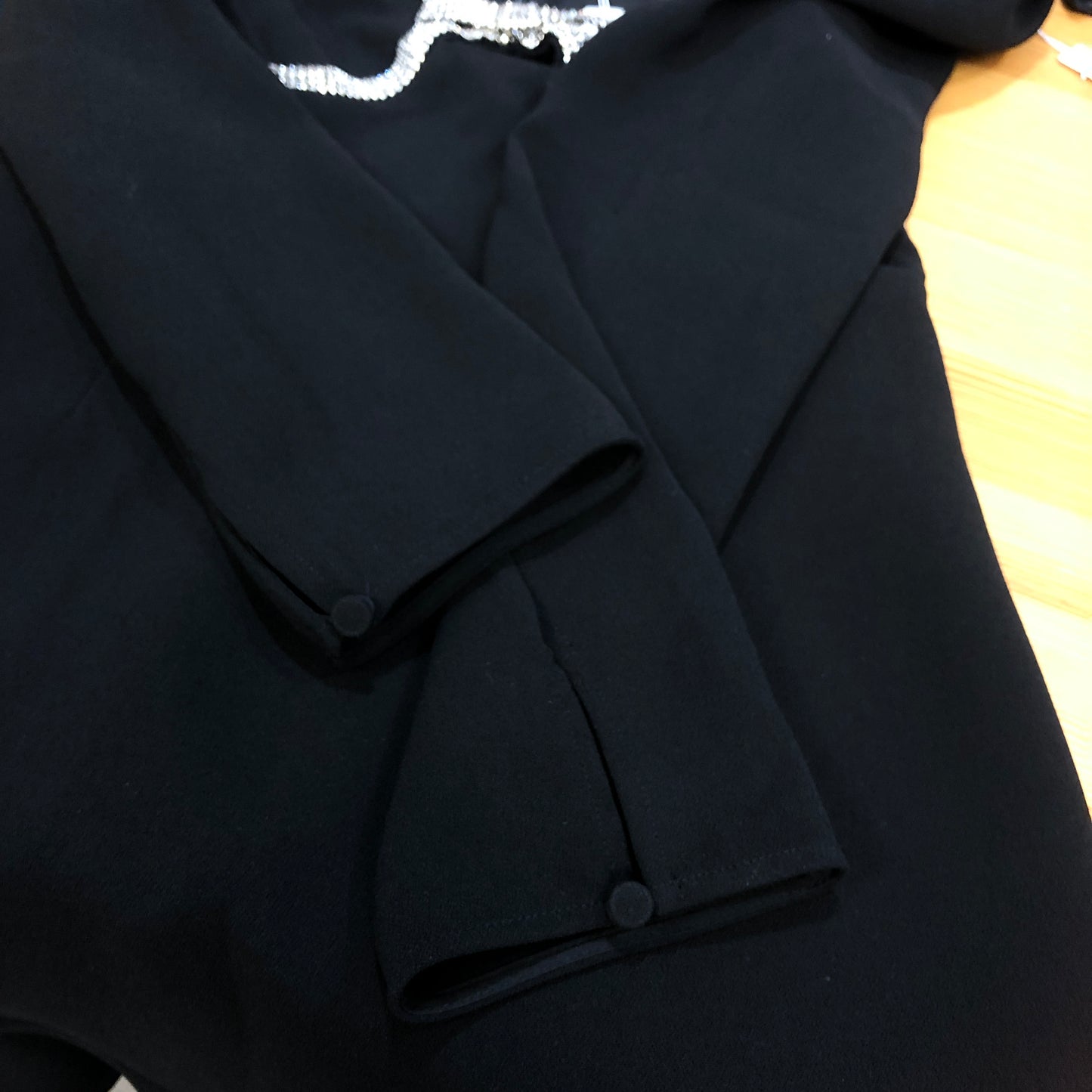 Self-Portrait Square Neck Mini Dress US 4 Black