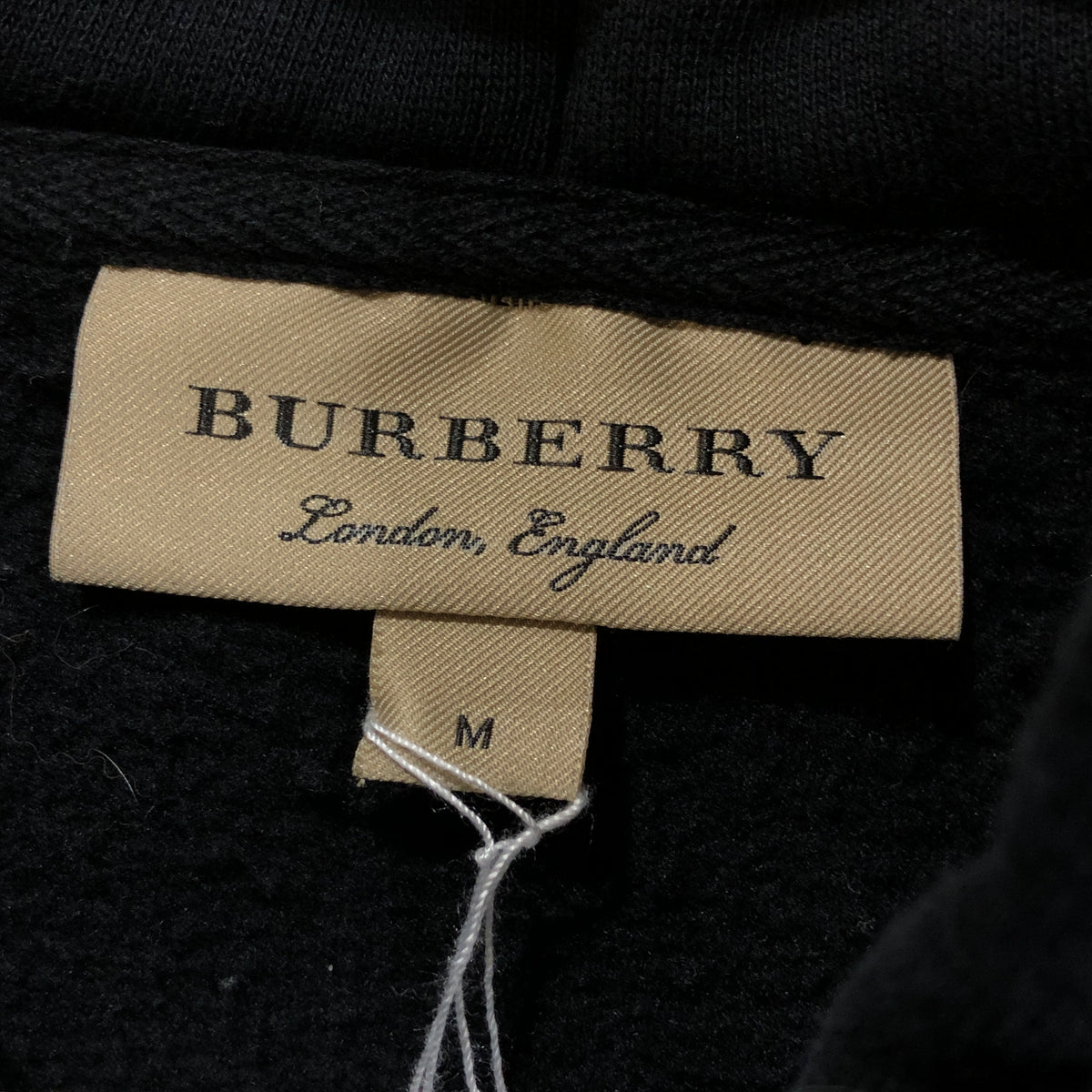 Burberry Black Logo Print Hooded Sweatshirt Size M