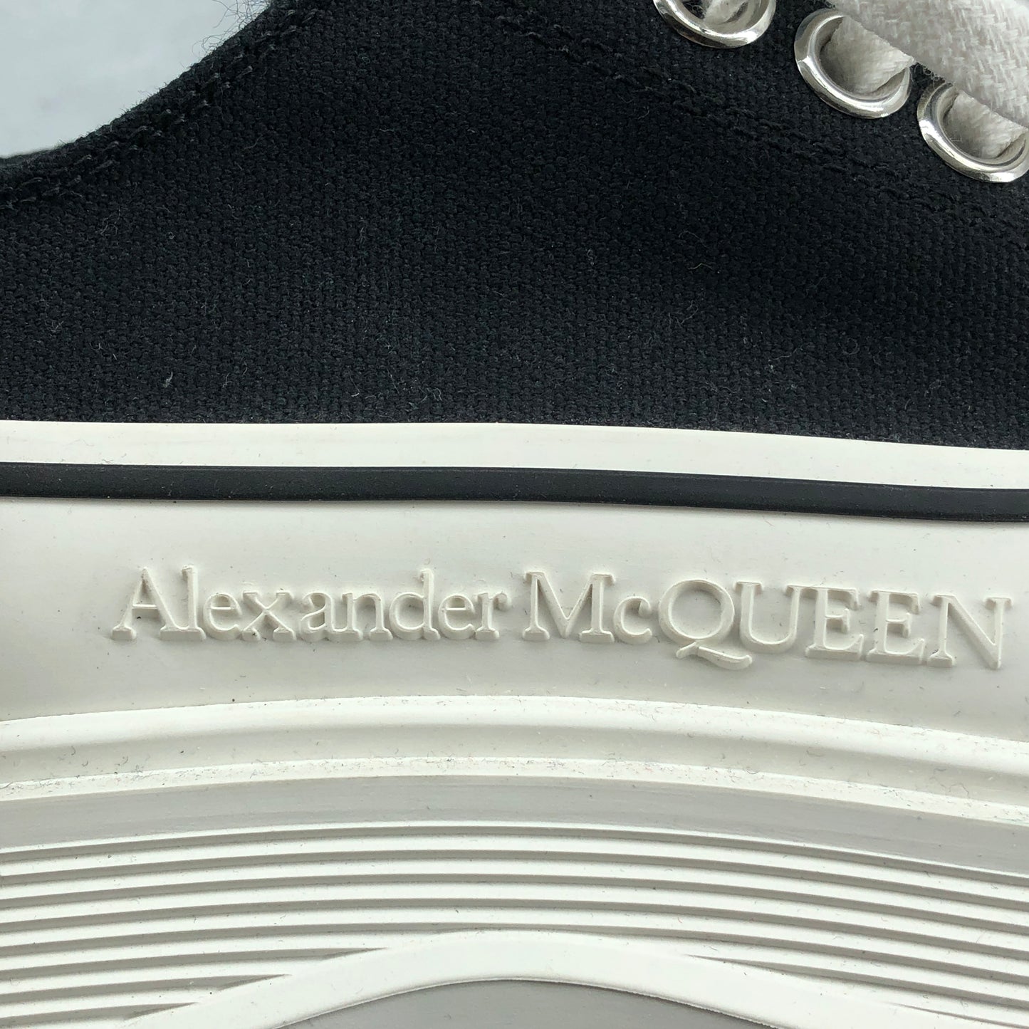Alexander McQueen Tread Slick Platform Canvas Sneakers Size 37 Black