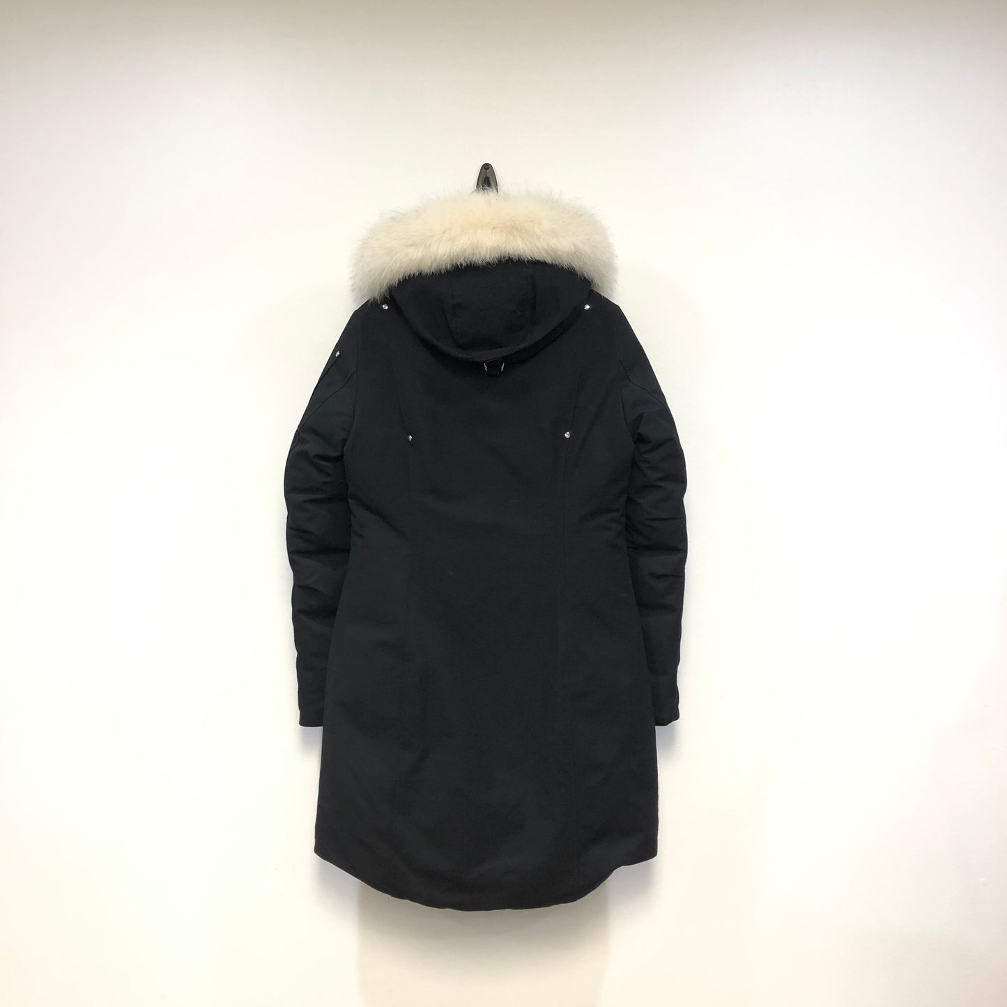 Moose Knuckles Black Fur‑Trim Hooded Down Parka