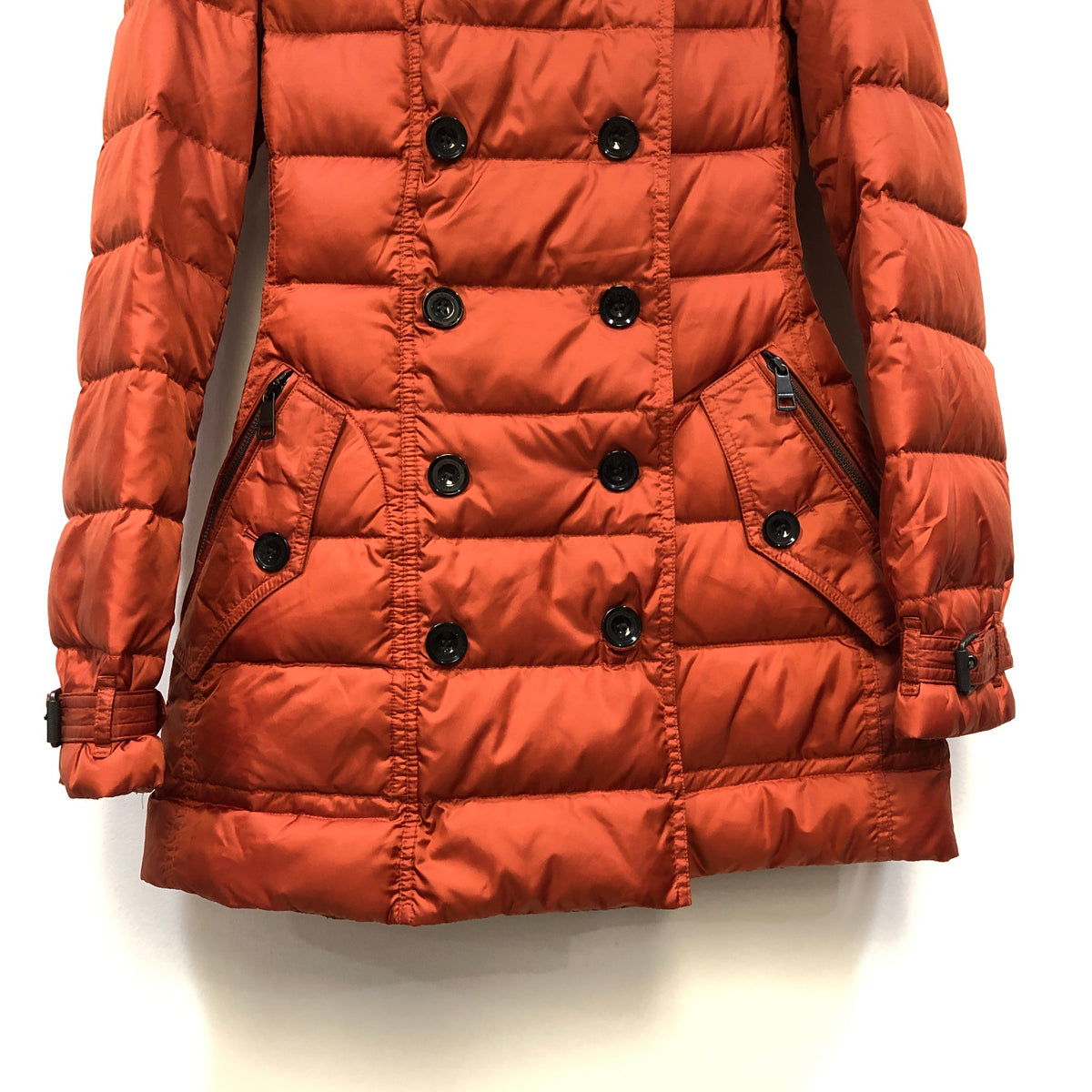 Burberry Quilted Double Breasted Coat S dusty orange