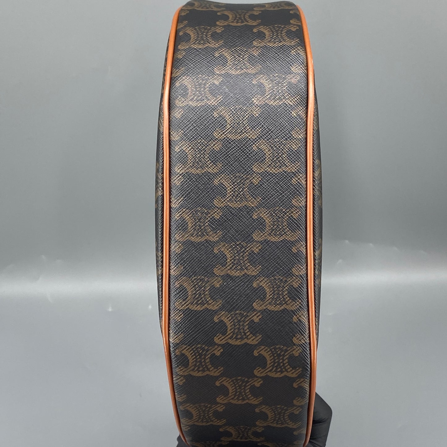 Celine Ava Black Caramel Print Hobo Shoulder Bag