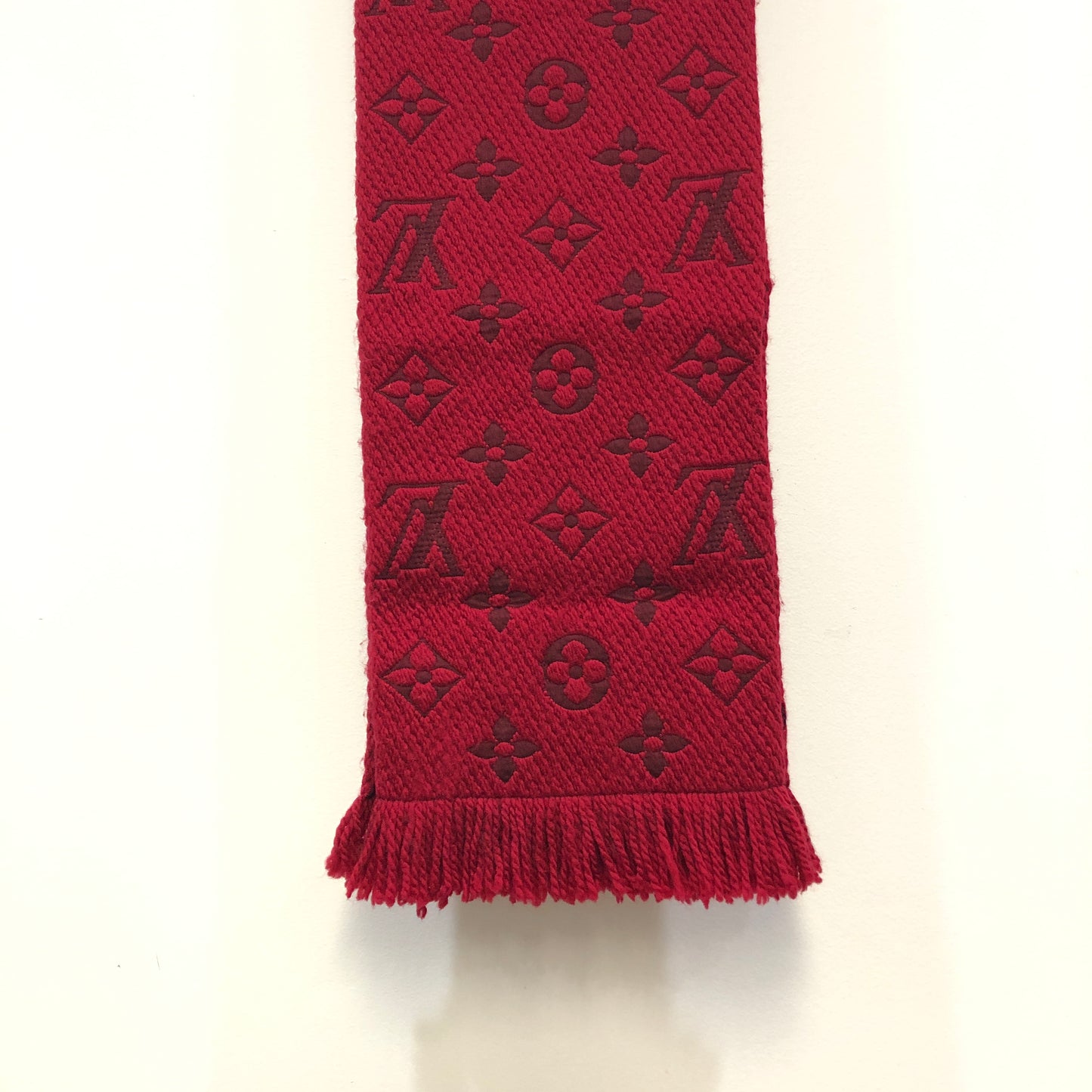 Louis Vuitton Red Monogram Wool Scarf 152*30 cm