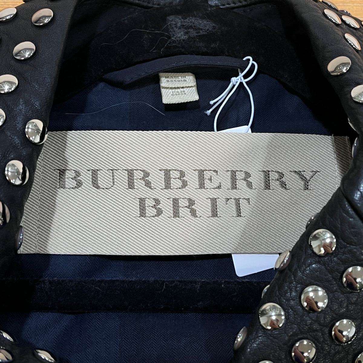 Burberry Brit  Black Studded Trench Coat US size 4