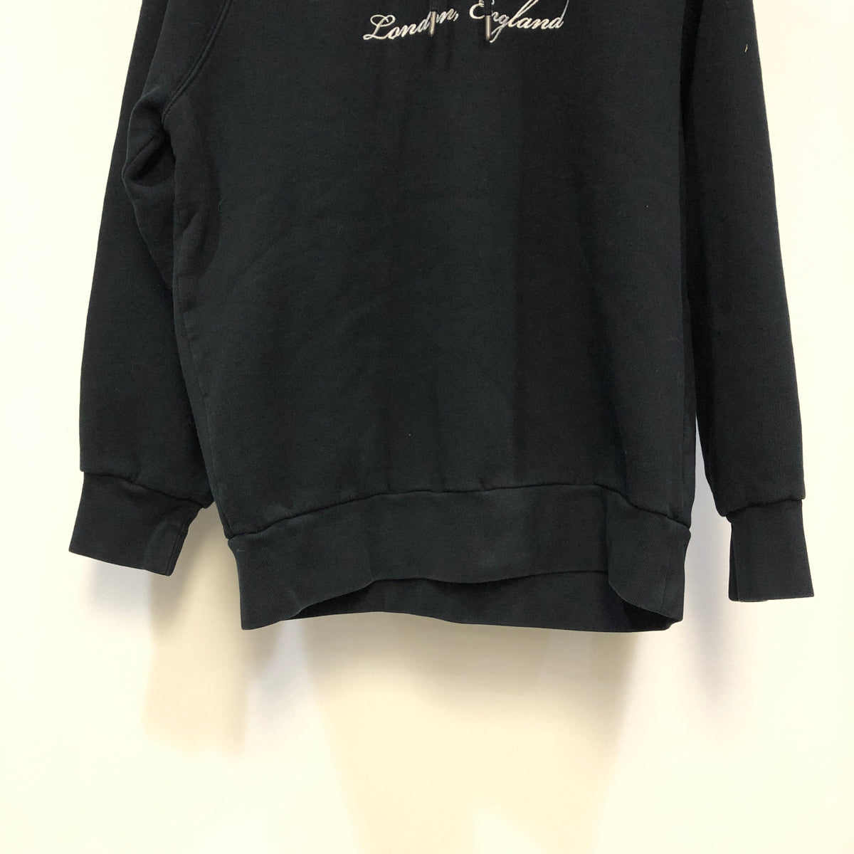 Burberry Black Logo Print Hooded Sweatshirt Size M
