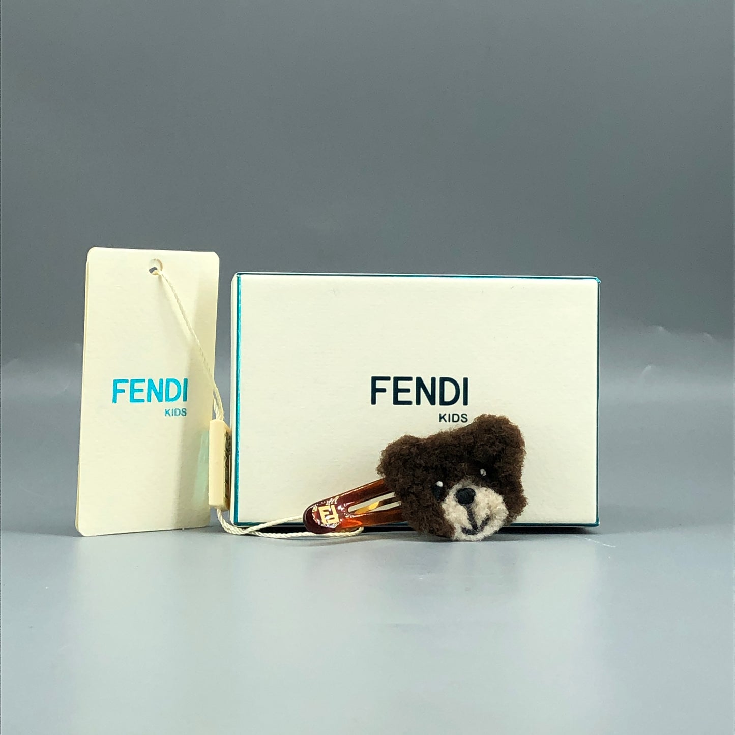 Fendi Kids Plush Bear Resin Alligator Hair Clip
