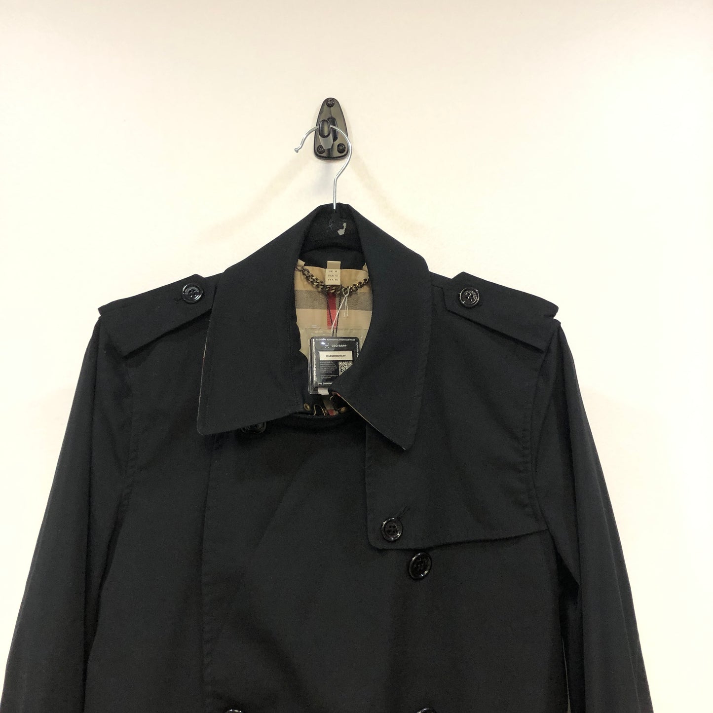 Burberry Black Double Breasted Trench Coat US Size 12