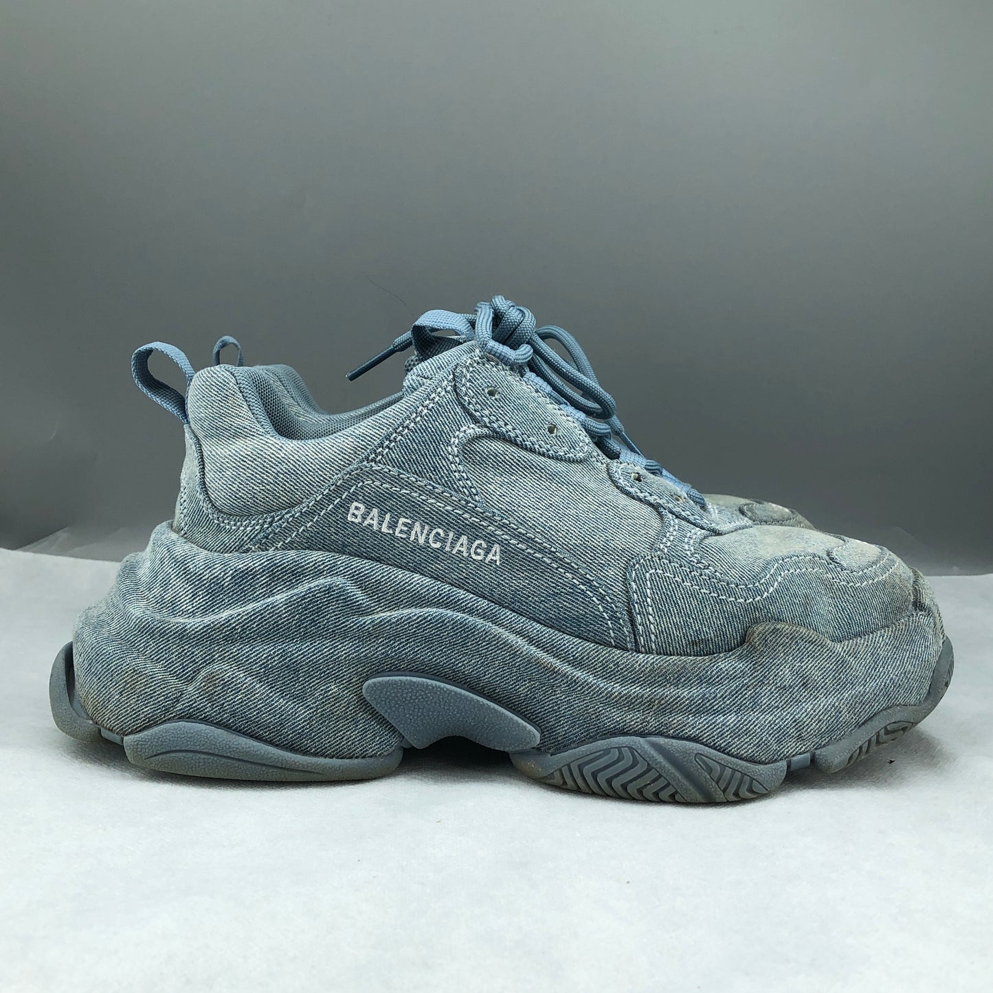 Balenciaga Unisex Triple S Denim Sneakers 39