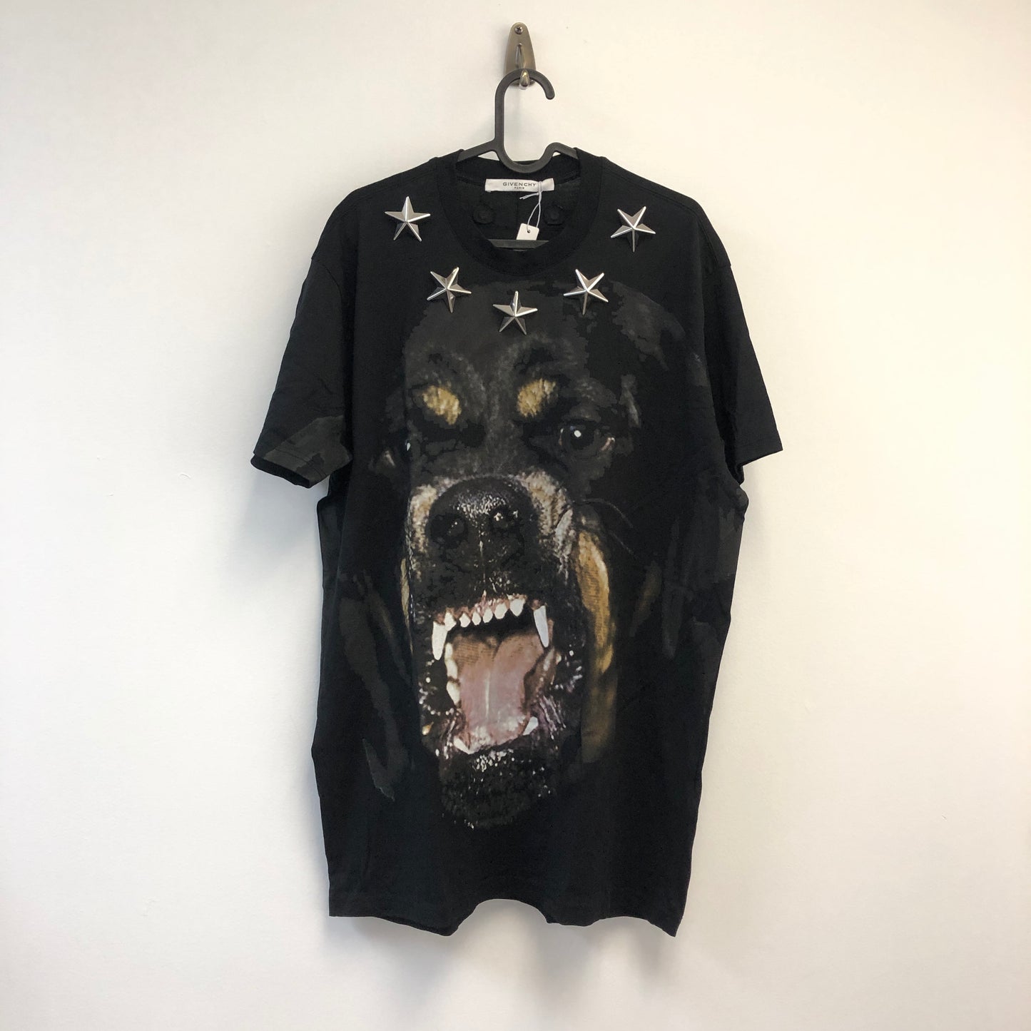 Givenchy Black Rottweiler & Star Print T-Shirt Size XXS