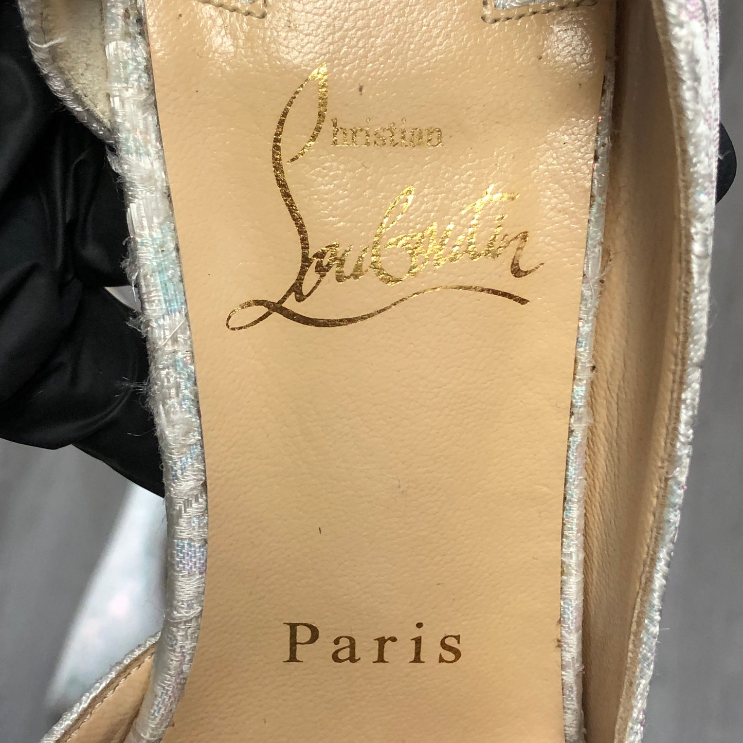 Christian Louboutin Women's Iridescent Lace Pointed Toe Stiletto Pumps Shoes 36 Ivory