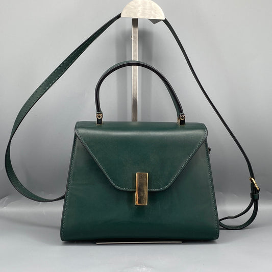 Valextra Deep Green Calfskin Iside Handbag