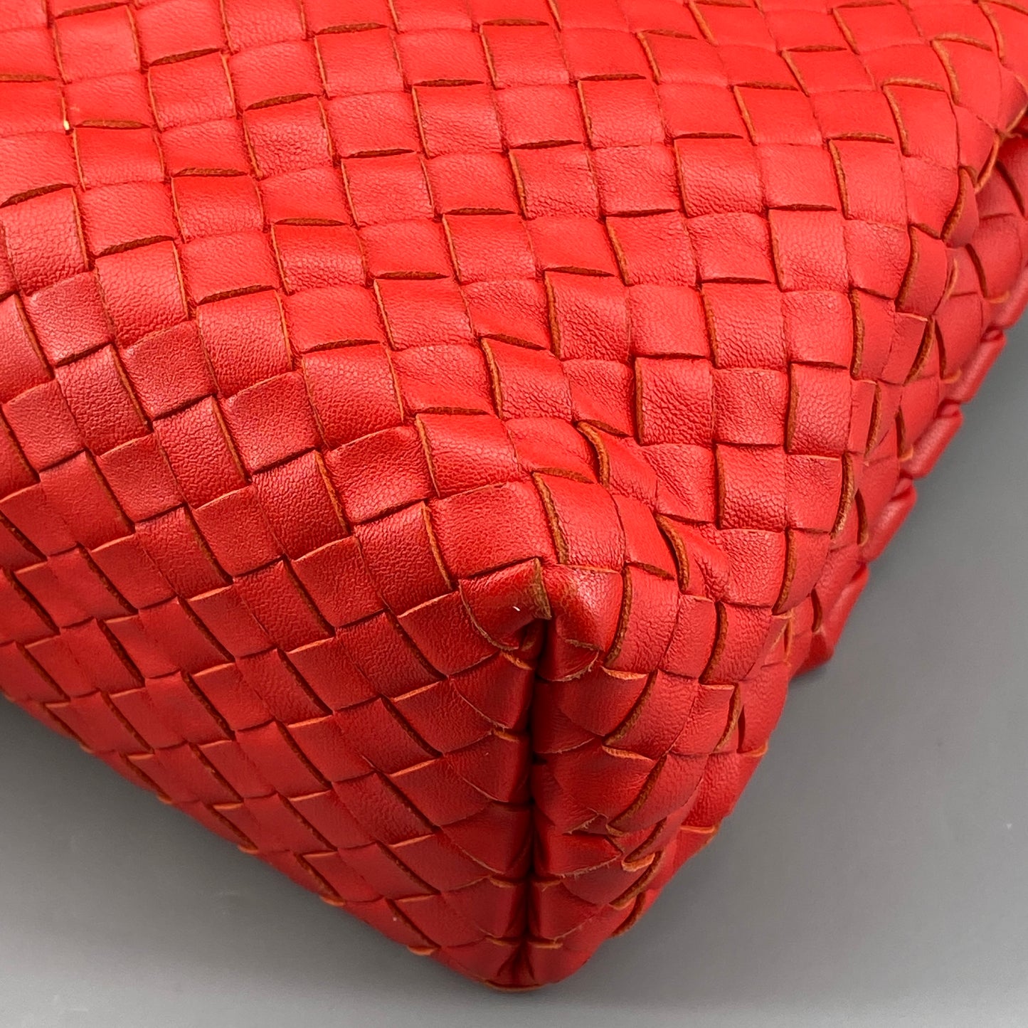 Bottega Veneta Olimpia Medium Red Intrecciato Leather Bag