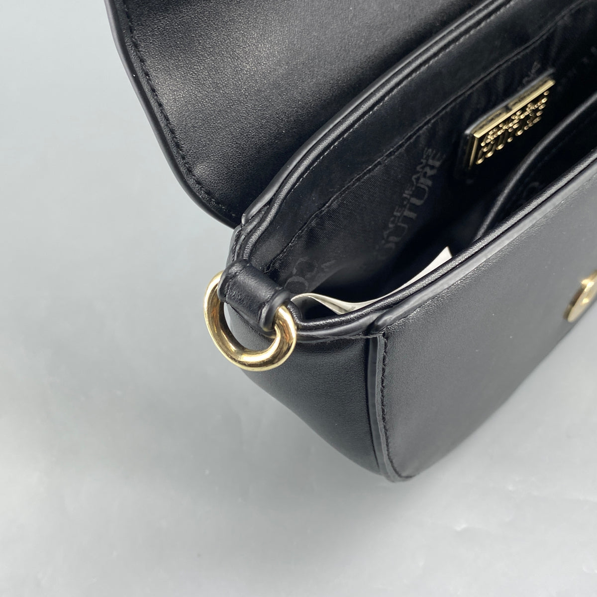 Versace Jeans Couture black saddle shoulder bag