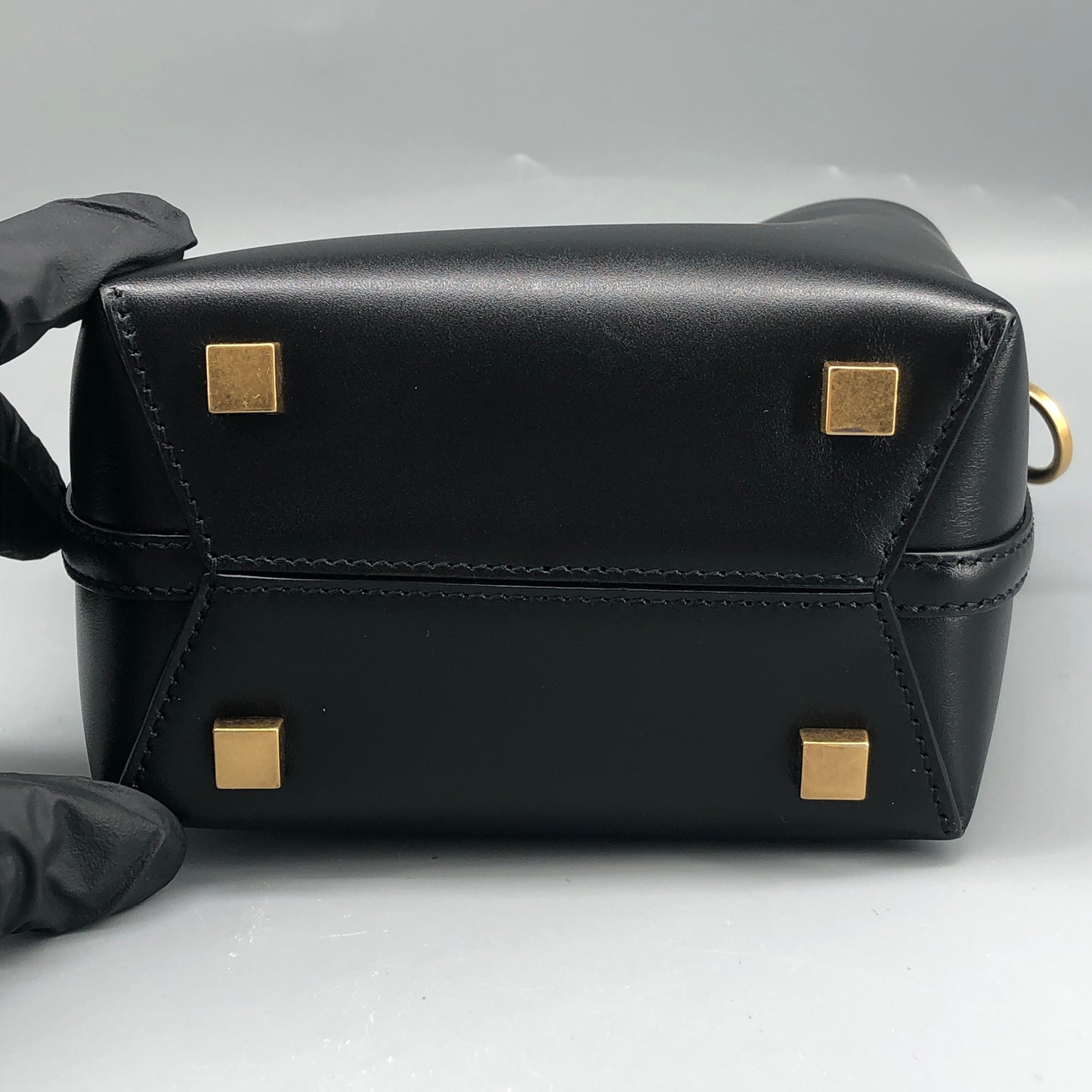 Saint Laurent Shiny Calfskin Le 37 Mini Bucket Bag Black