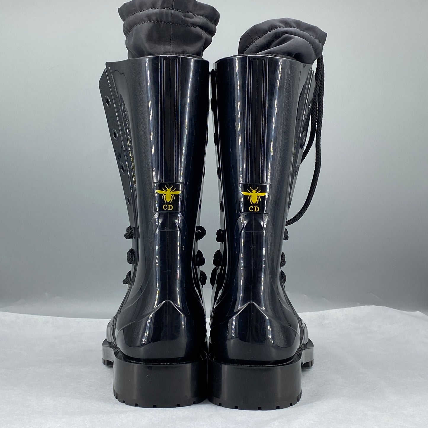 Christian Dior Women Lace‑Up Combat Boots Size 38 black