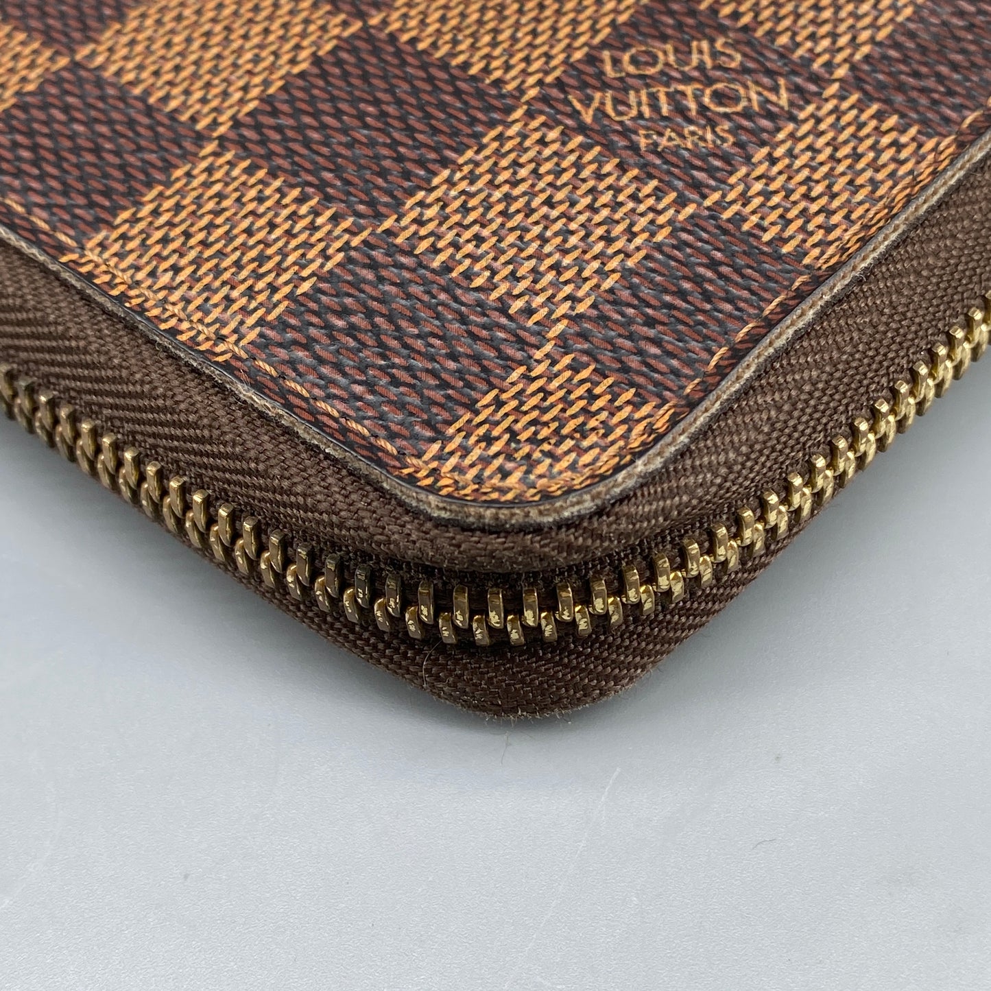 Louis Vuitton Brown Damier Ebene Canvas Full-Zip Long Wallet