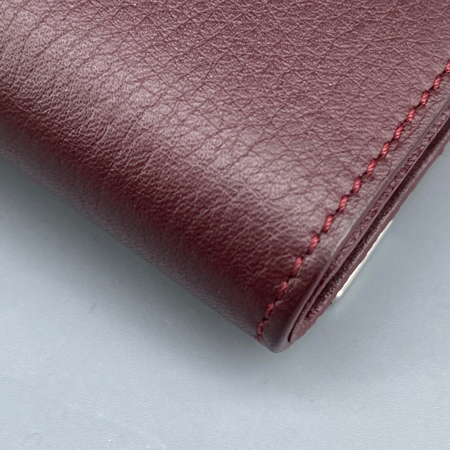 Cartier Dark Red Grain Leather Key Case