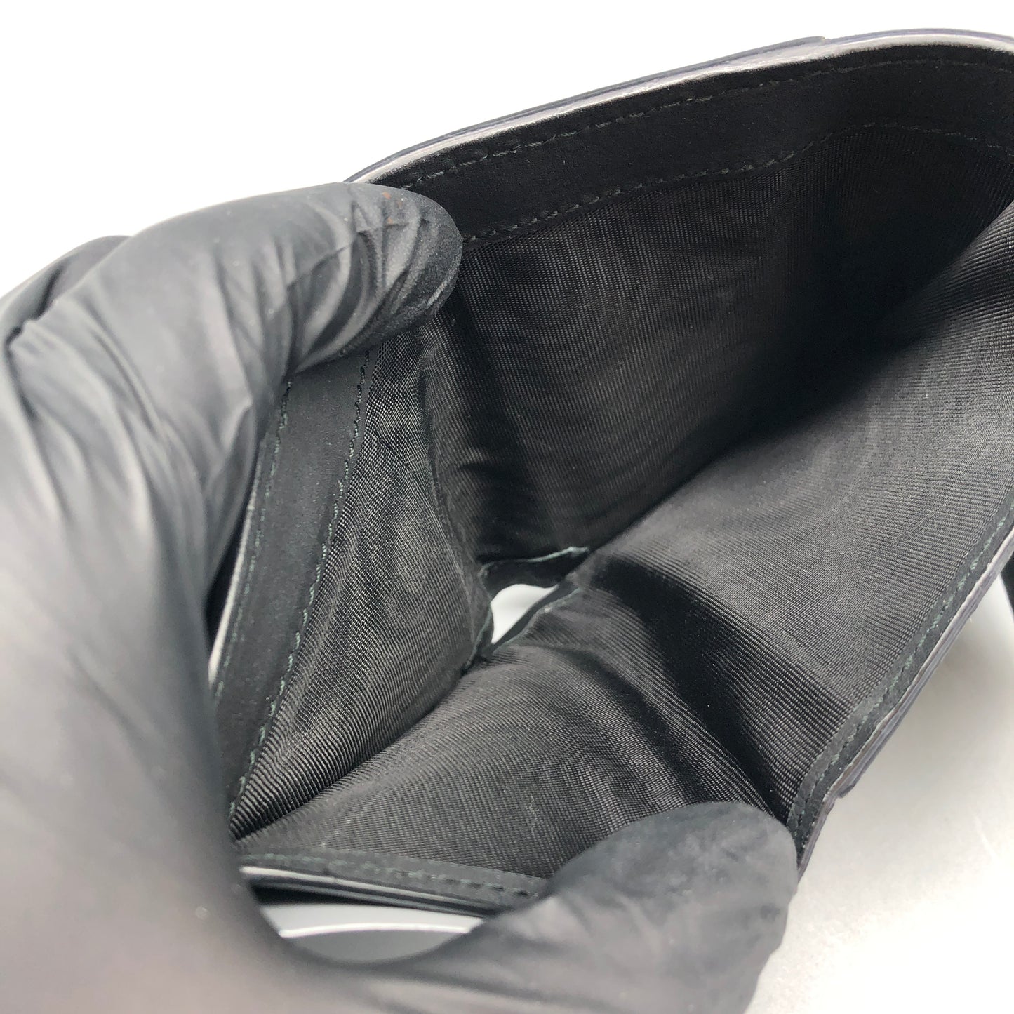 Christian Dior Black Leather Compact Wallet