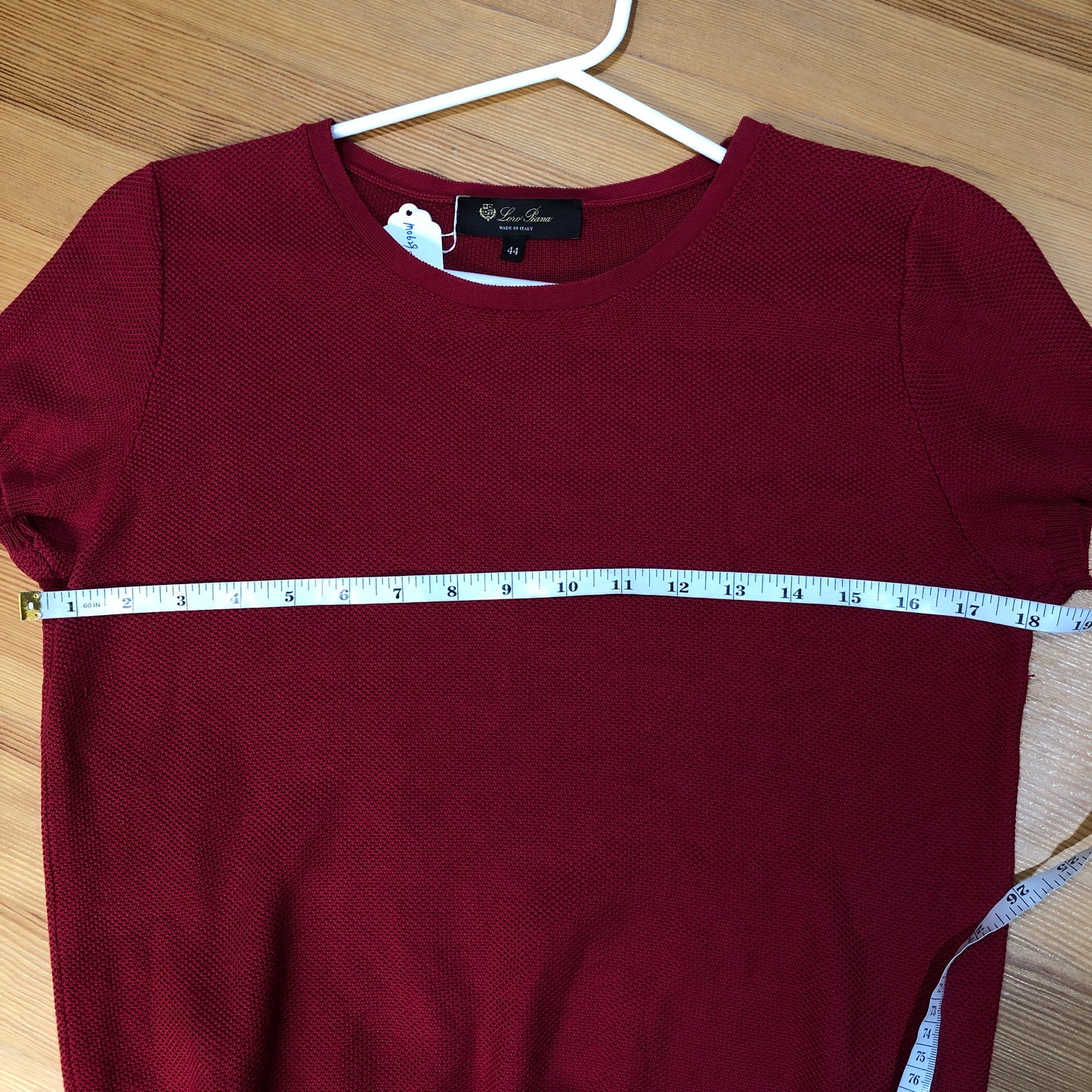 Loro Piana Red Short Sleeve Knit Top Size 44