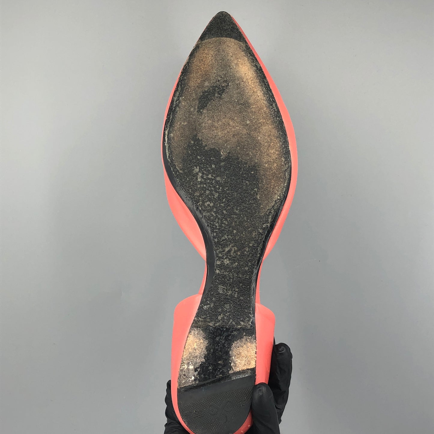 Roger Vivier Women's Strass Buckle D'Orsay Flats Size 39.5 Salmon Pink