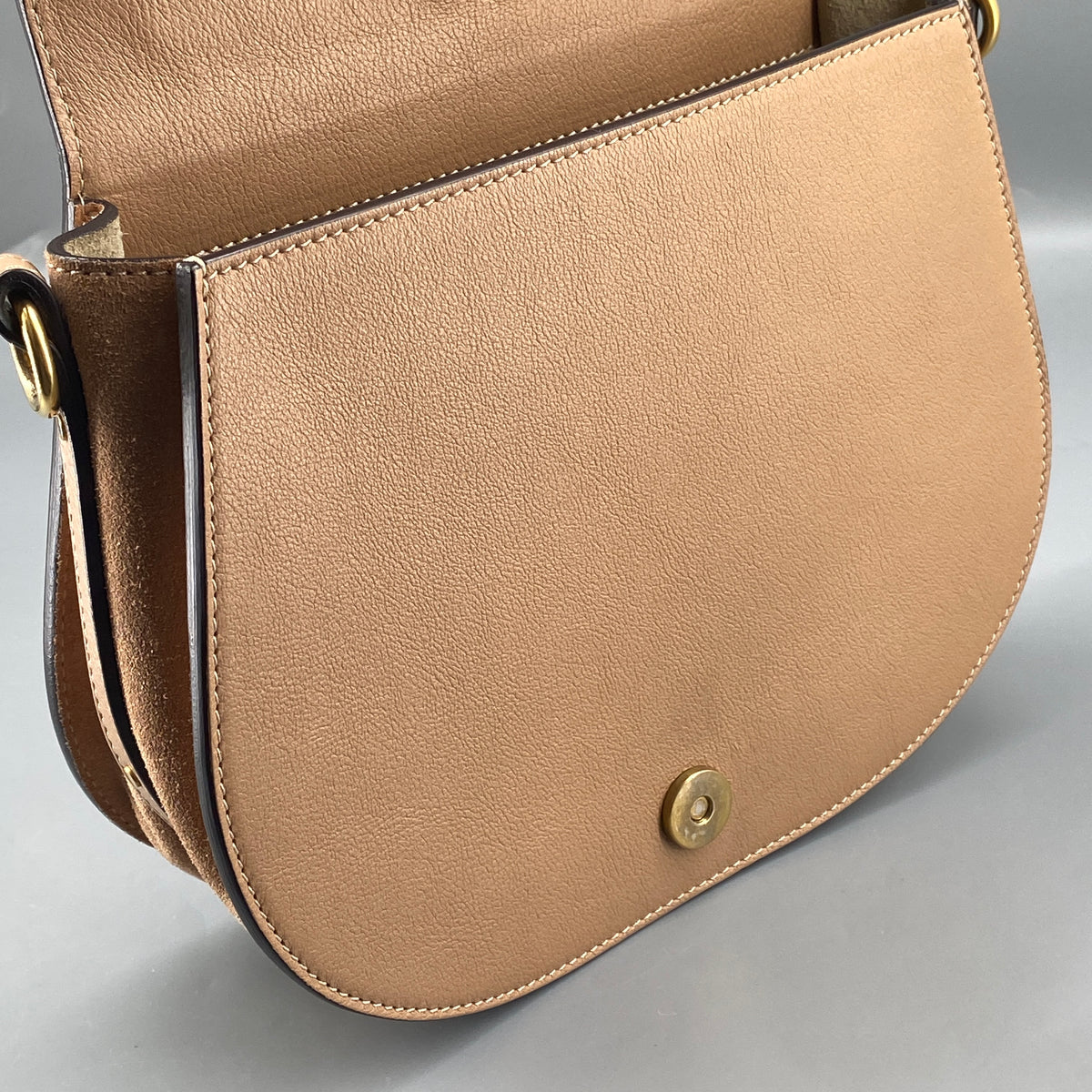 Chloe Nile Ring Crossbody Bag Nude Leather