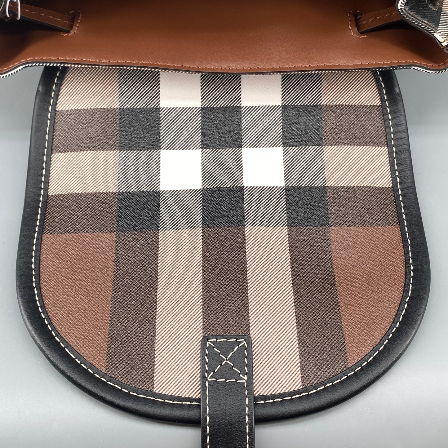 Burberry Brown Check Drawstring Backpack Bag