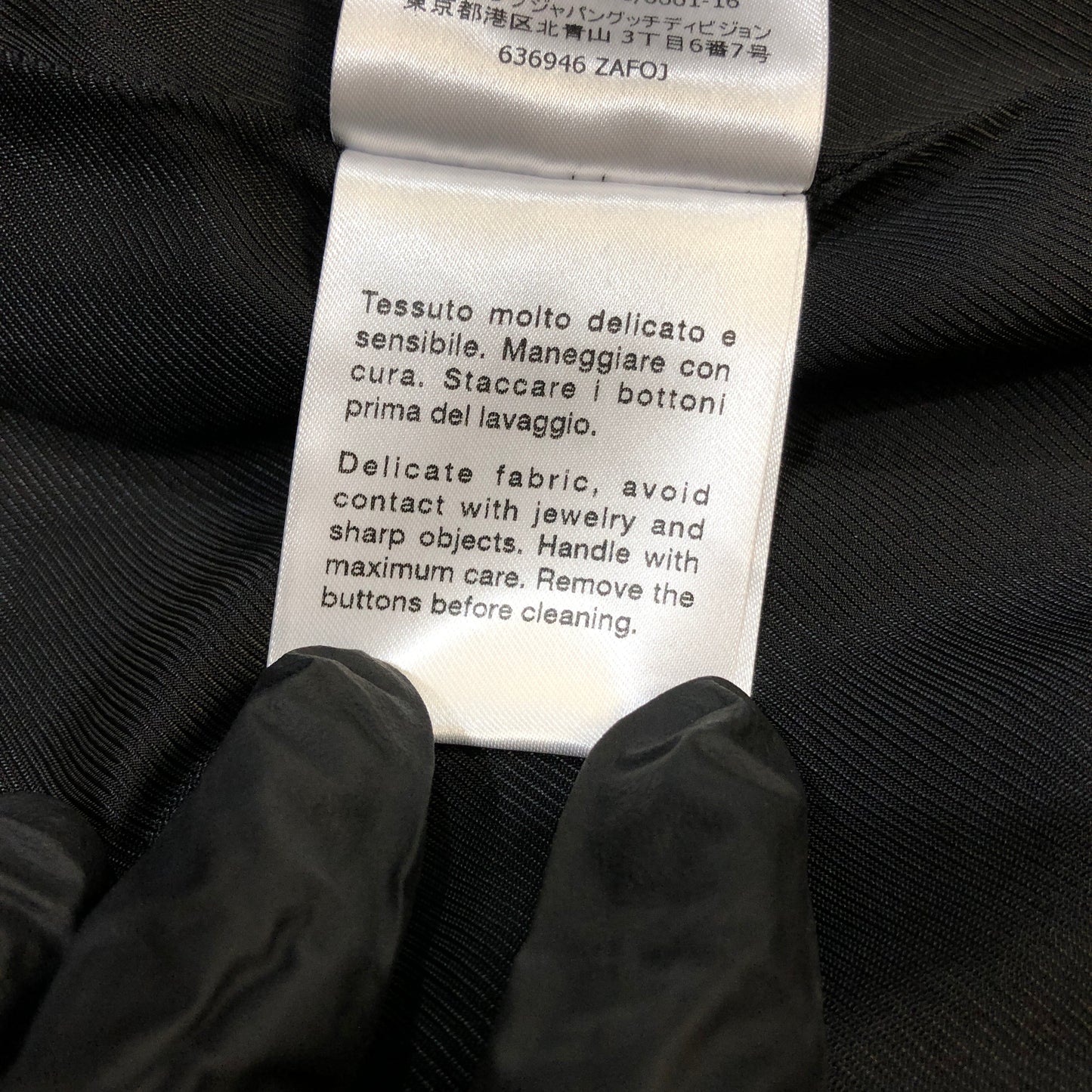 Gucci Black Wool Double Breasted Long Coat Size 42
