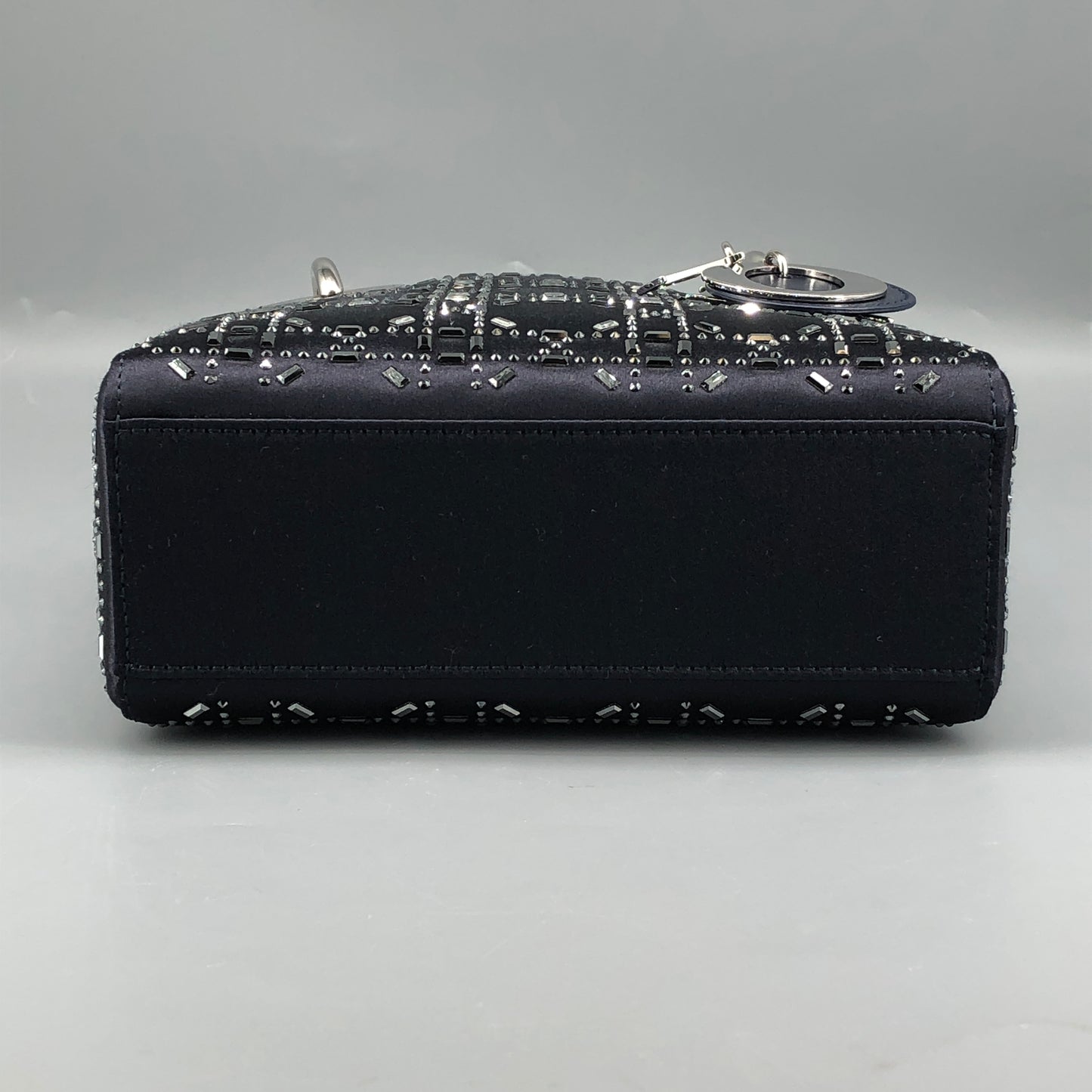 Christian Dior Lady Dior Mini Navy Cannage Satin with Crystals