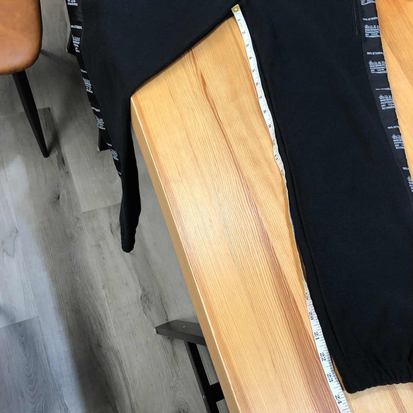 Vetements Black Logo Tape Hoodie & Track Pants Set
