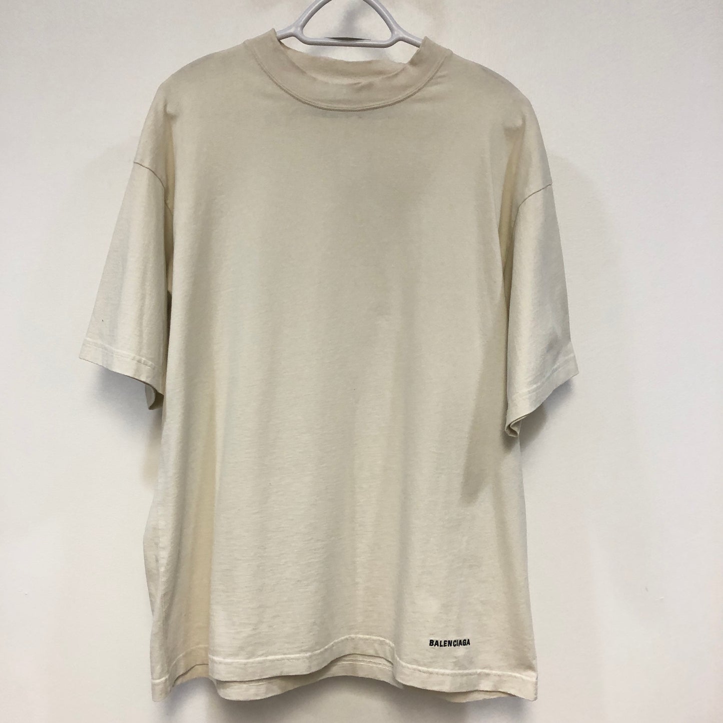 Balenciaga Cream Logo Short Sleeve T-Shirt Size XS