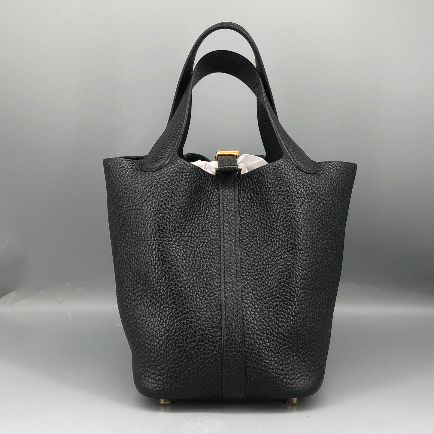 Hermes 2020 Picotin 18 Leather Tote Bag Black