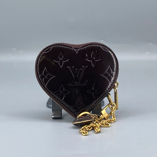 Louis Vuitton Deep Purple Monogram Vernis Heart Zip Coin Purse