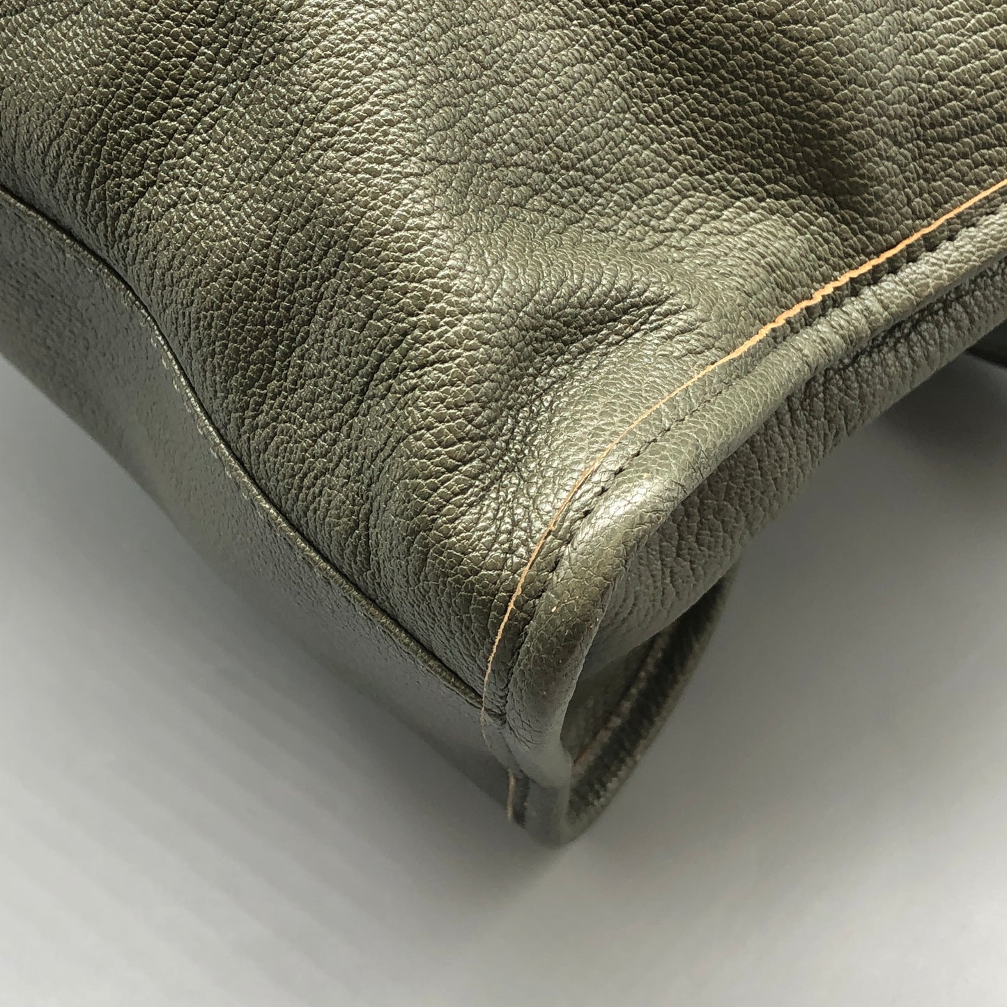Balenciaga Classic Metallic Edge City Bag Olive Leather Handbag