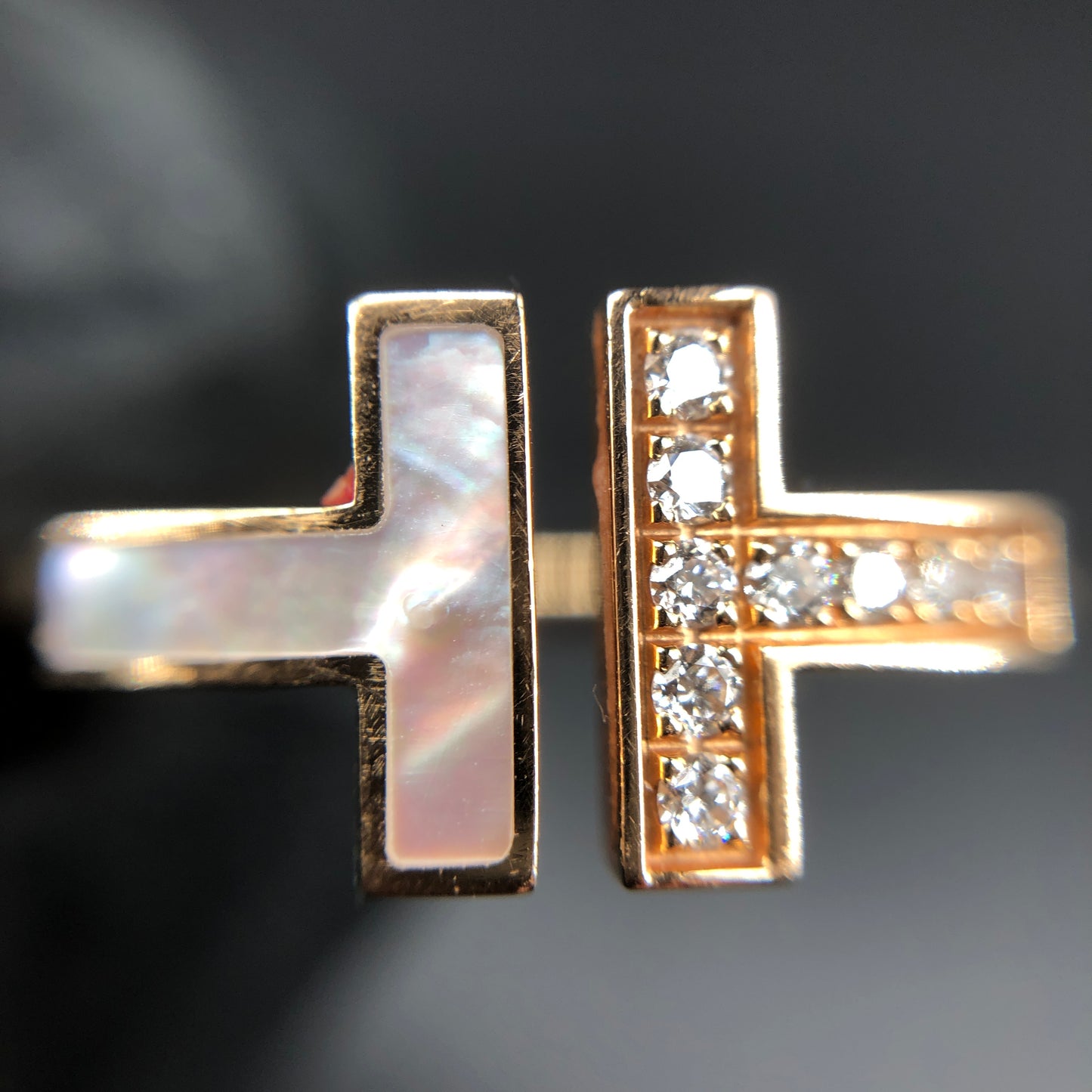 Tiffany & Co. AU750 18K Yellow Gold T Narrow Band Ring Size 57mm