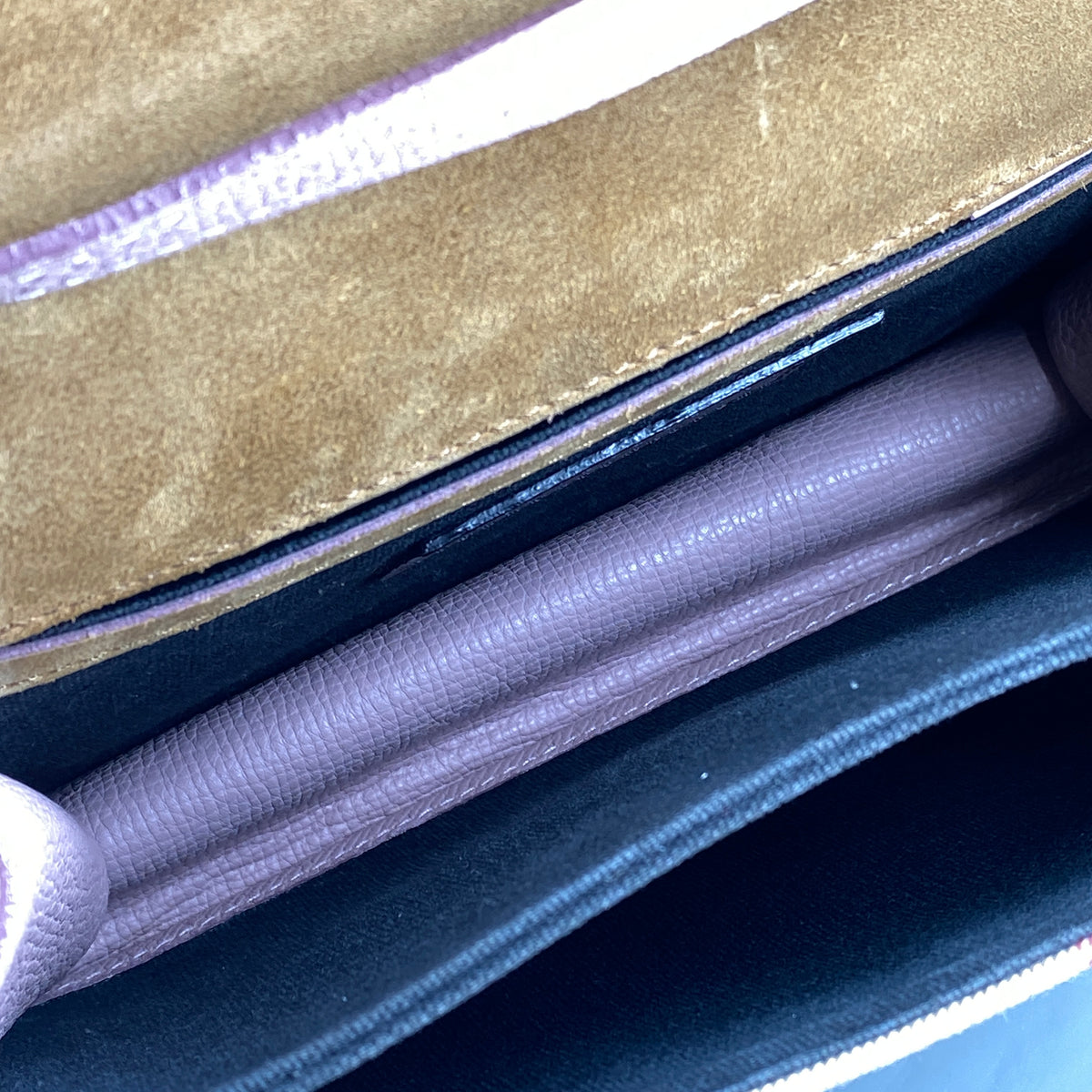 Burberry Derby Calfskin House Check Small Macken Crossbody Bag Pale Orchid