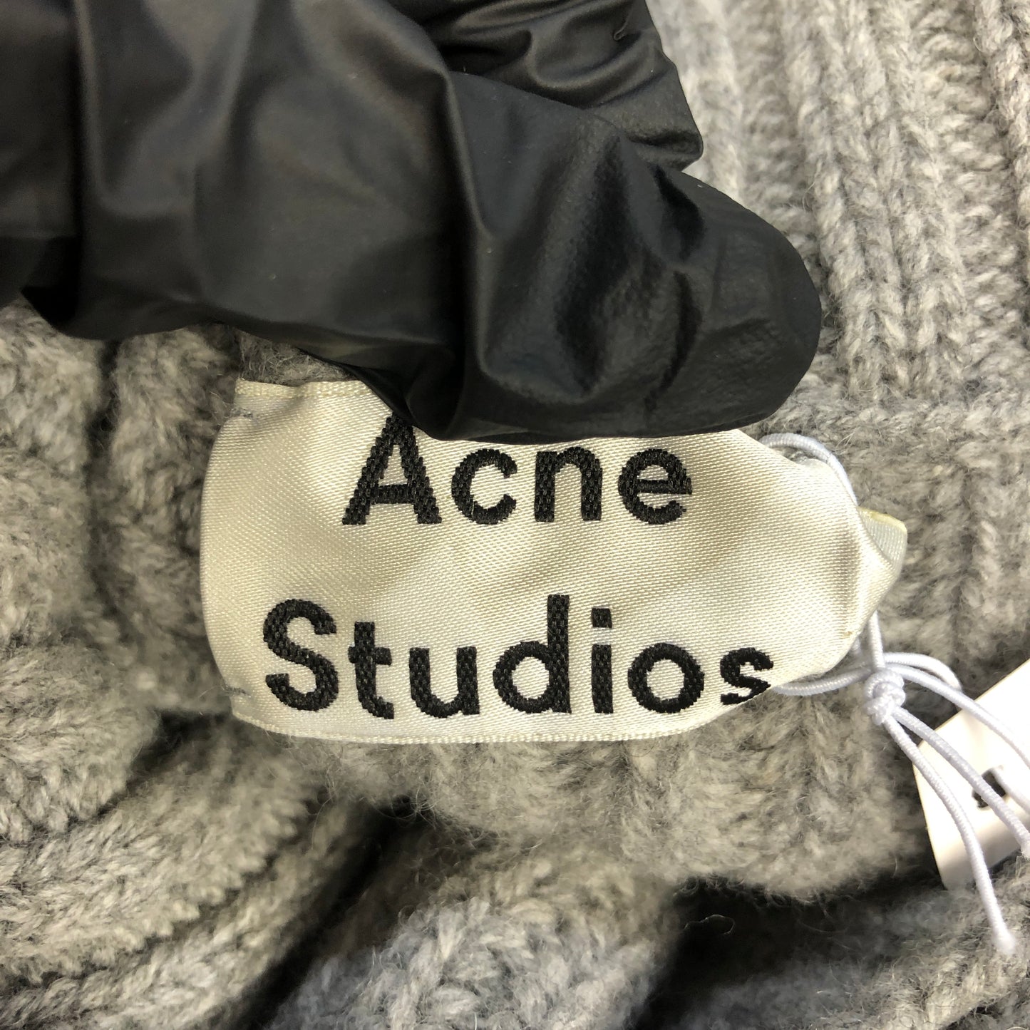 Acne Studios Grey Ribbed Knit Turtleneck Sweater Size S