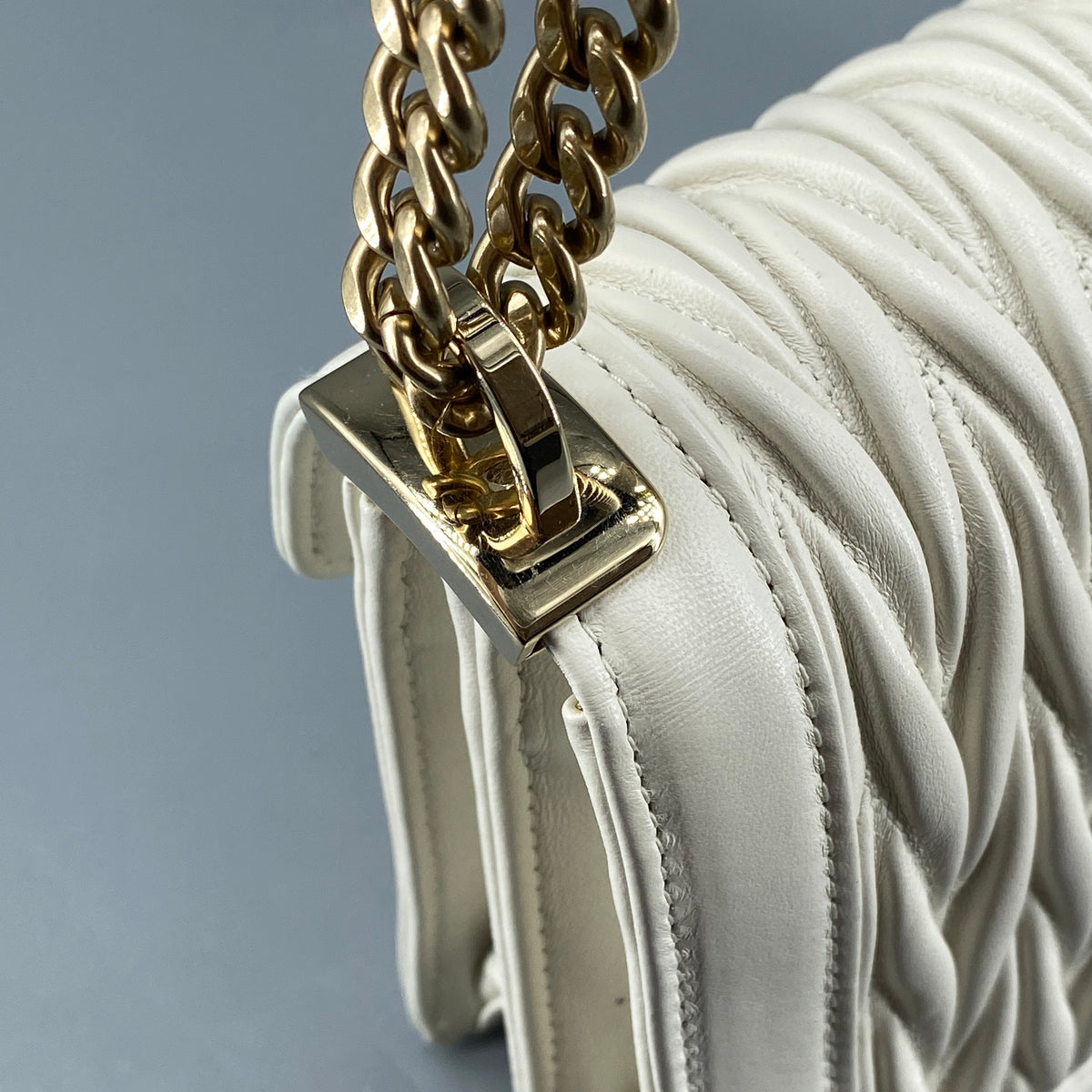 Miu Miu Confidential Matelassé  Crossbody Bag White Leather